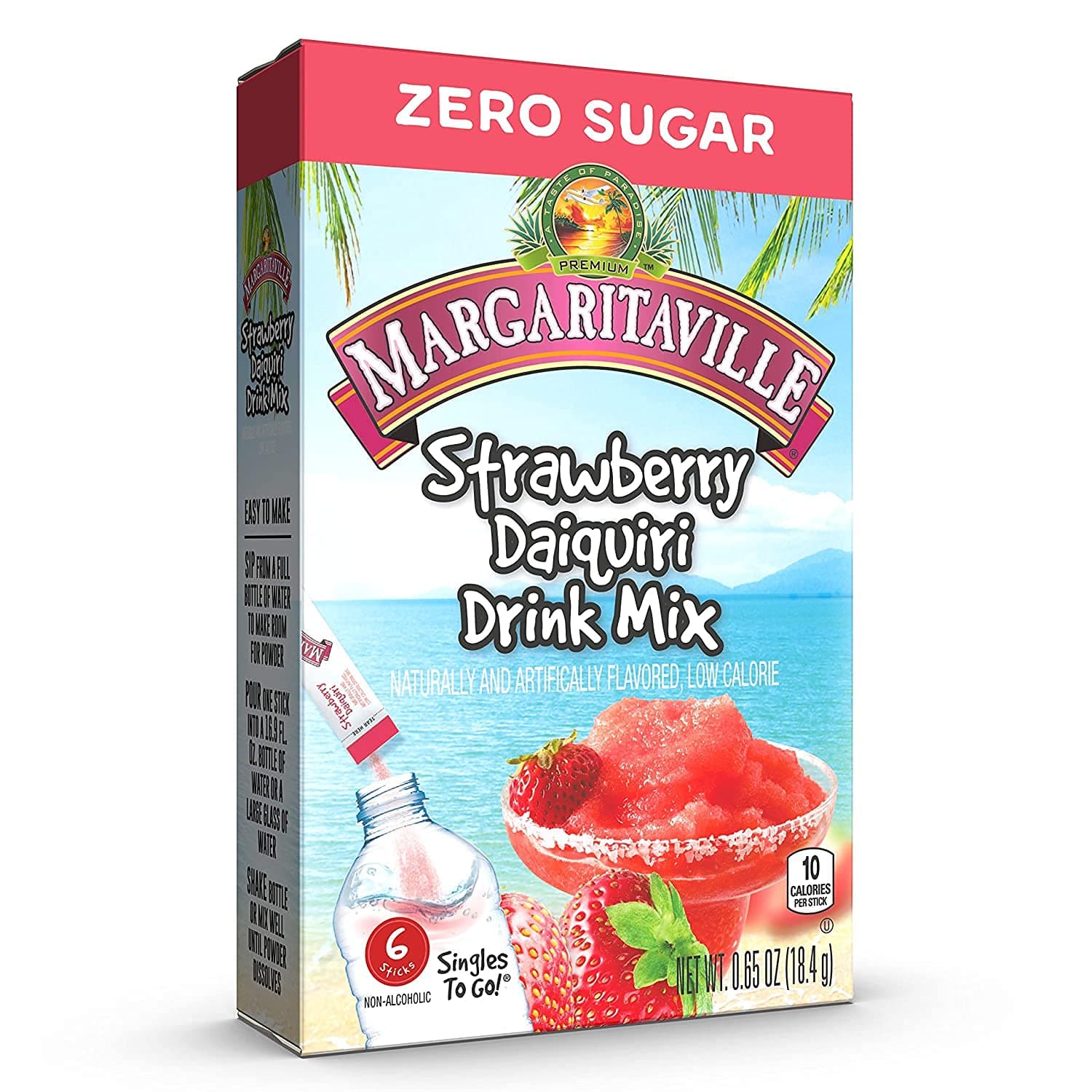Margaritaville Strawberry Daiquiri Singles To Go Drink Mix, 6 CT (Pack - 2)