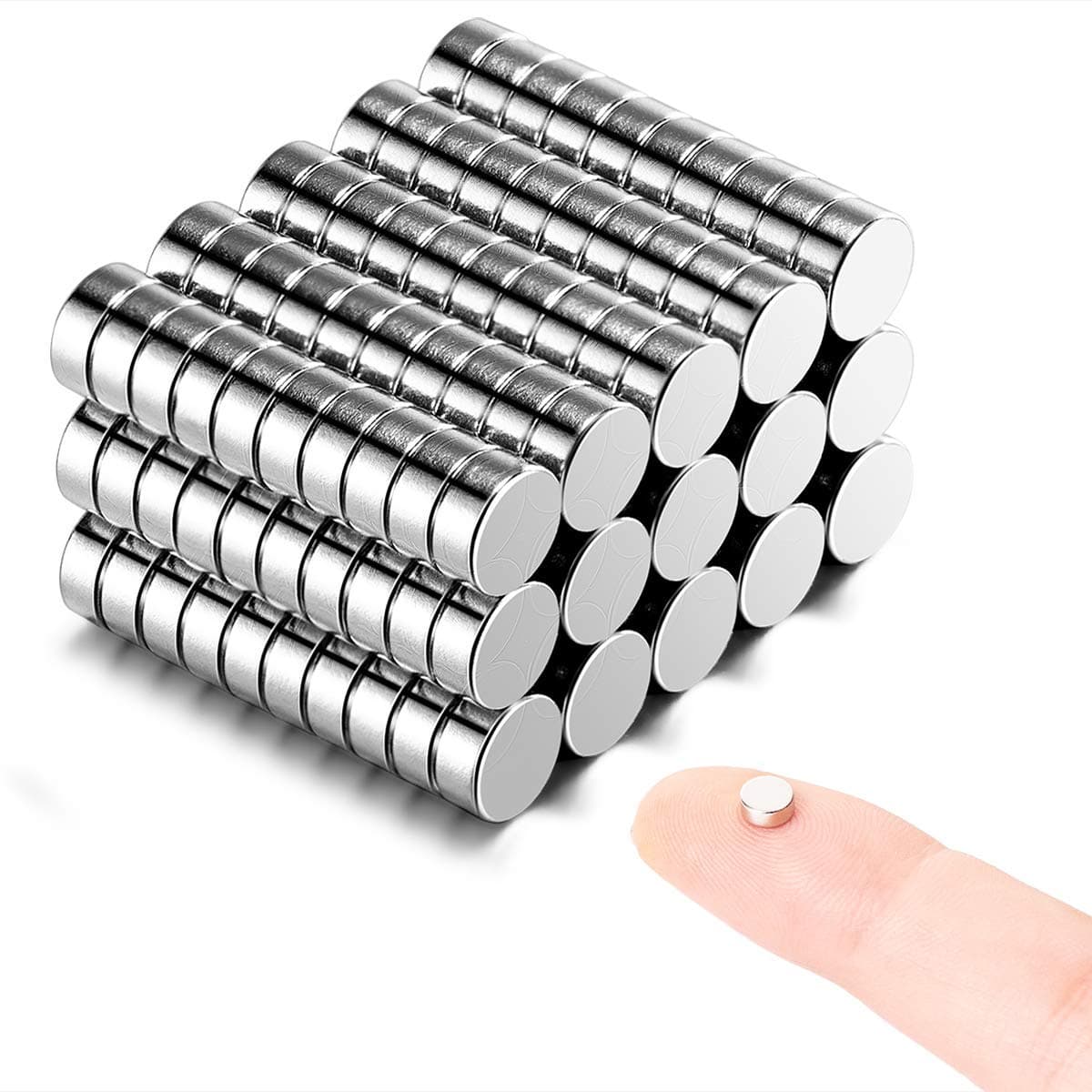 150pcs 5mmx2mm Magnets (Actual Size) - Tiny Mini Small Round Little Magnets for 3D Printing, Crafts, Miniatures and Small Models - Come with a Storage Case