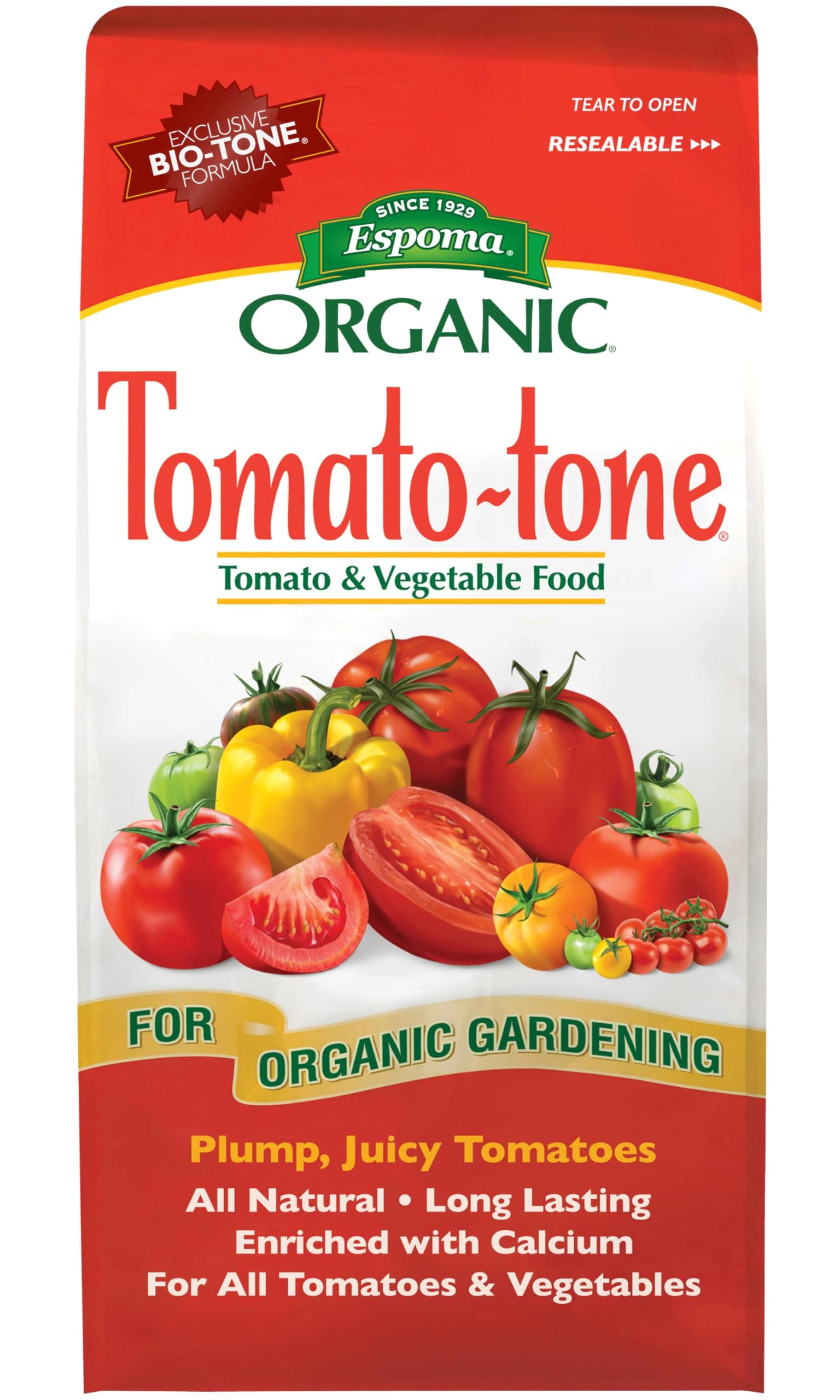 Organic Tomato-Tone 3-4-6 with 8% Calcium. Organic Fertilizer for All Types of Tomatoes and Vegetables. Promotes Flower and Fruit Production. 4 lb. Bag