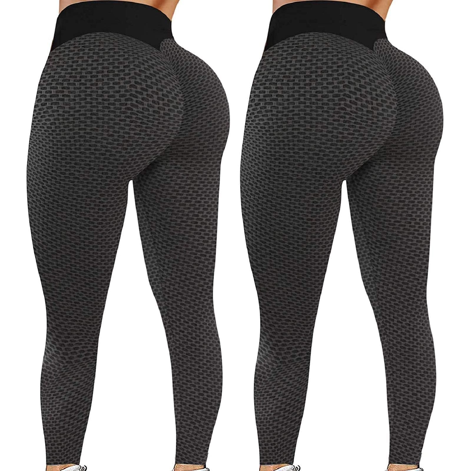 2 Pack TIK Tok Leggings, Butt Lift Leggings for Women, High Waisted Butt Lifting Bubble Hip Lift Pants Women Yoga Pant
