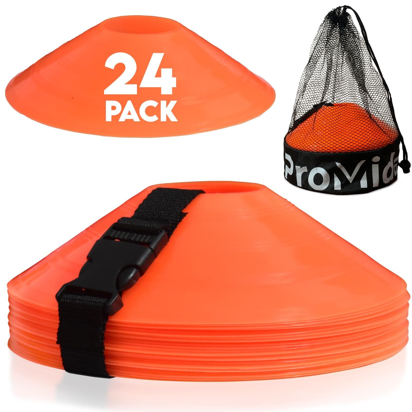 Disc Soccer Cones for Training Kids - 200,100,50 Small Plastic Cones for Sports Training - Flexible Conos for Soccer Practice Equipment, Basketball & Football Drills Equipment