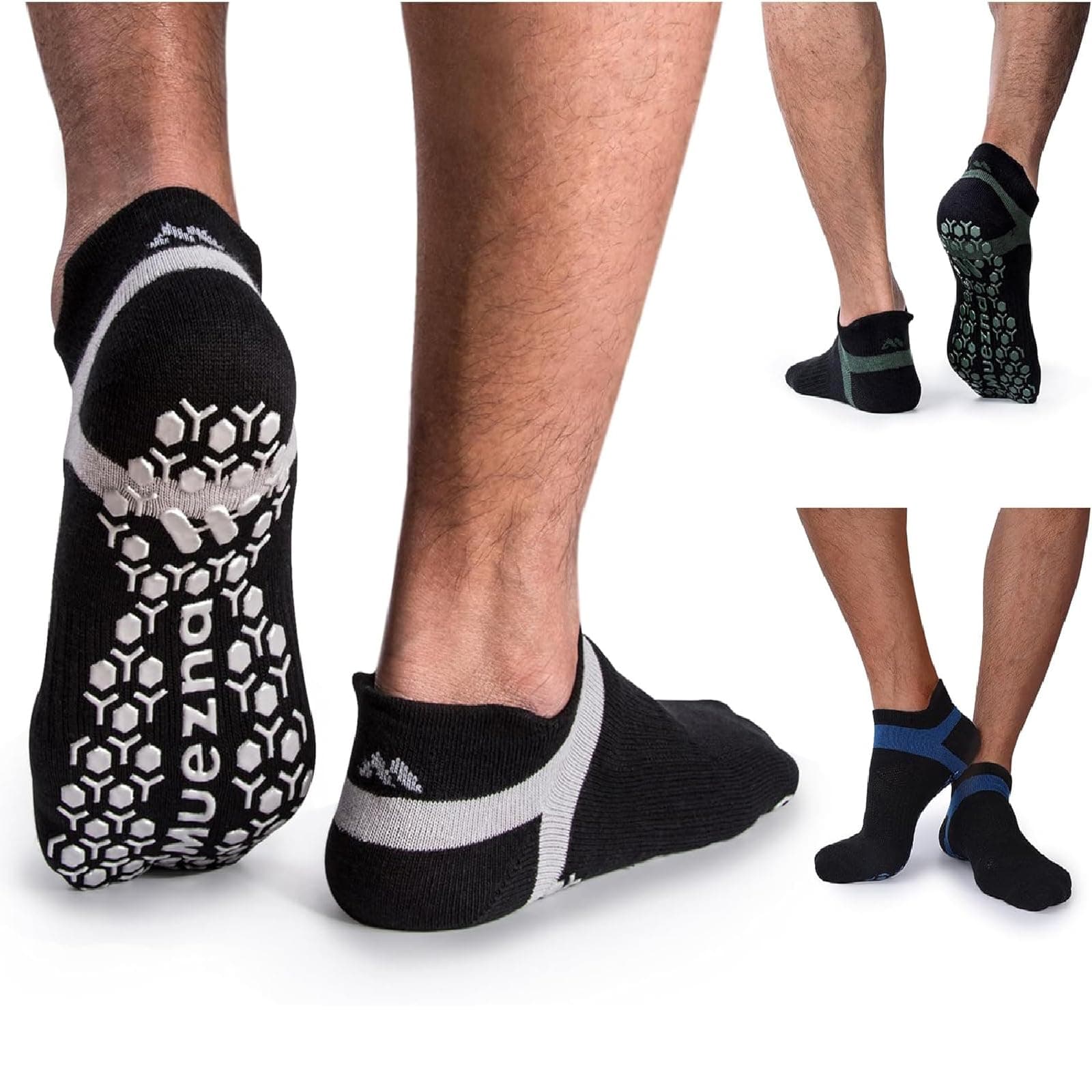Men's Non-Slip Yoga Socks, Anti-Skid Pilates, Barre, Bikram Fitness Hospital Slipper Socks with Grips