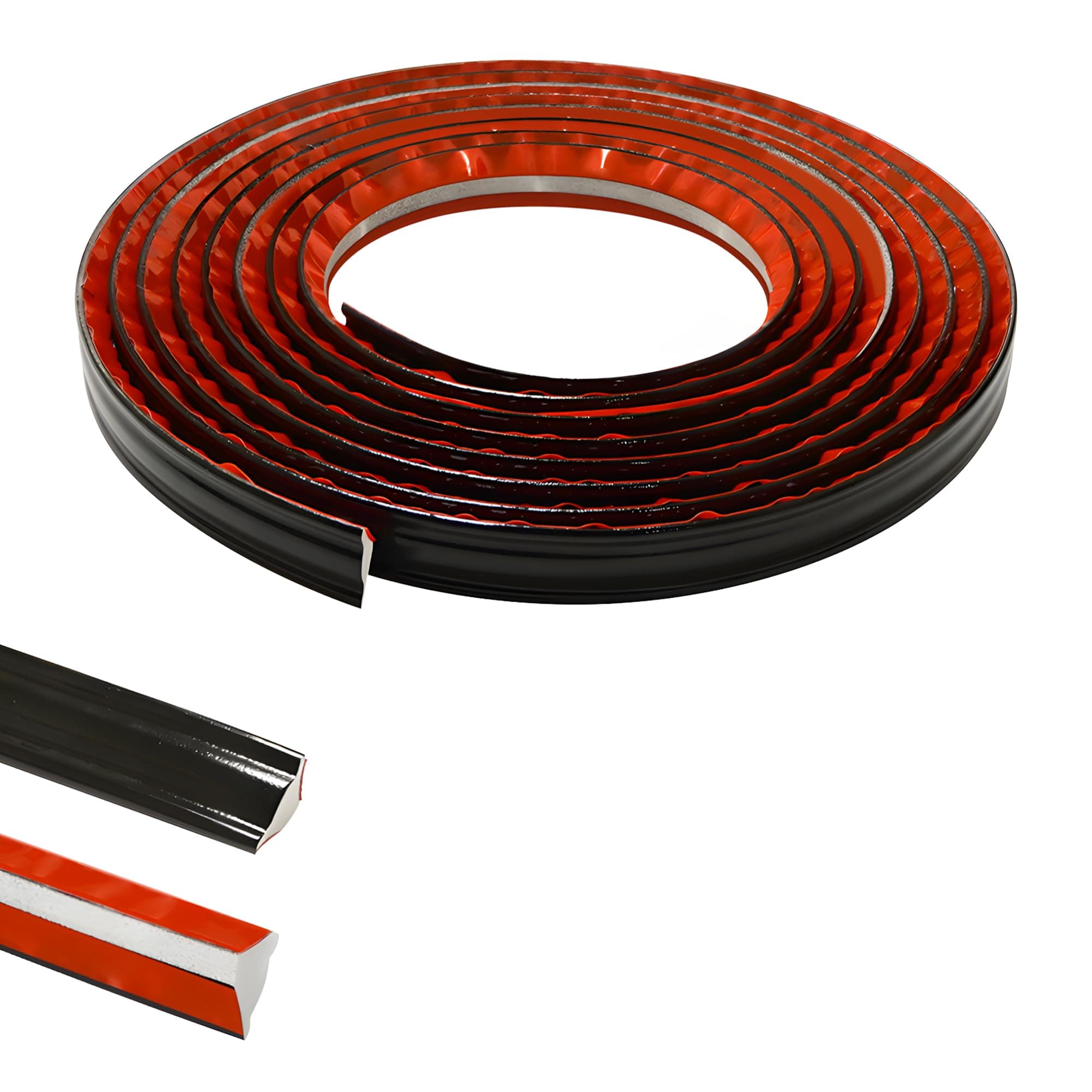 Black PVC Quadrant Trim,Flexible Laminate Beading Self Adhesive Plastic Wall Corner Edging Strip for Worktop Ceiling Floor,Caulk Moulding Skirting Board Trim(3 Meters,19mm*10mm)