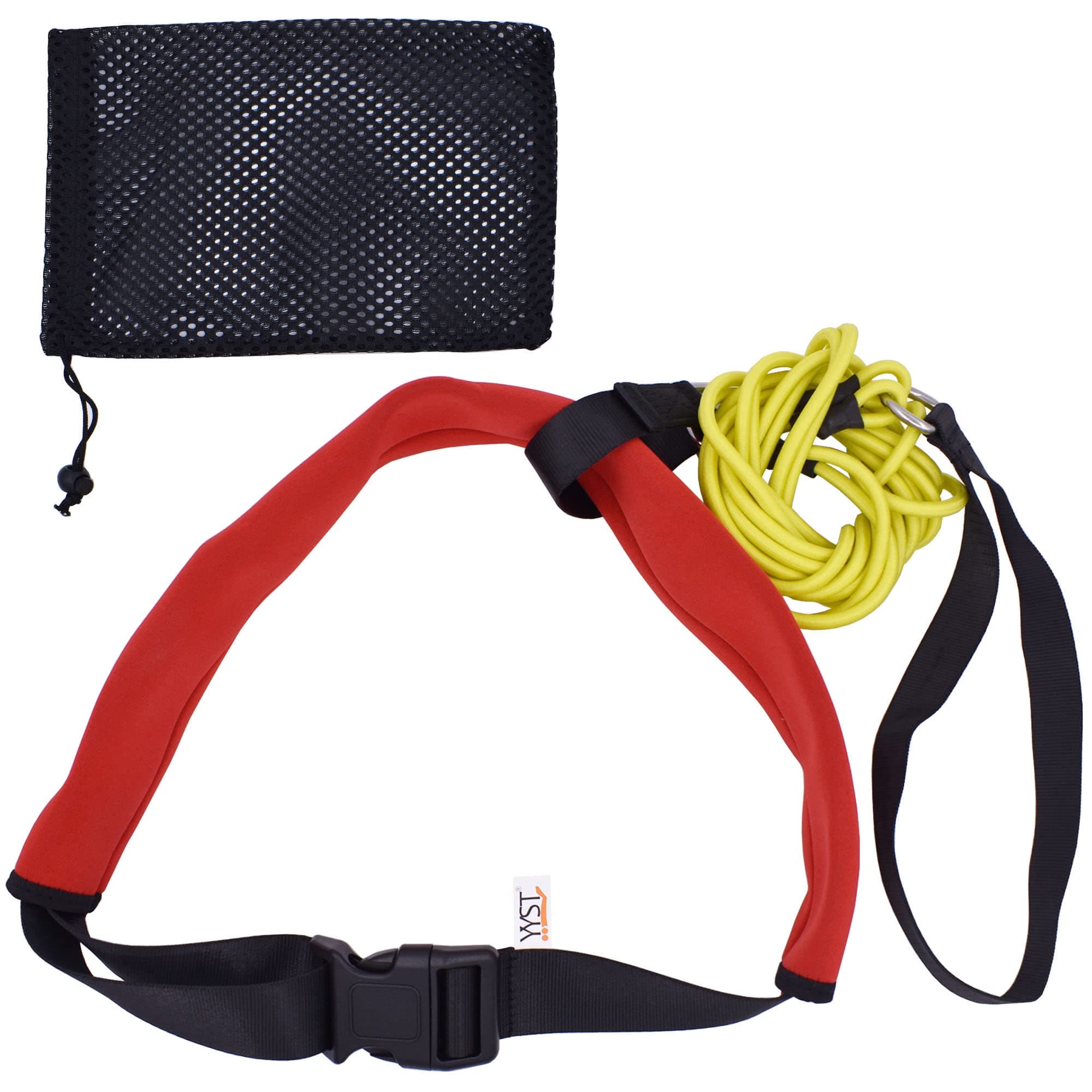 YYSTSwim Bungee Training Belt Swim Resistance Belt Swim Exerciser Belt Swim Tether (One Waist Belt, One Bungee Cord, One Loop), with YYST Storage Mesh Bag