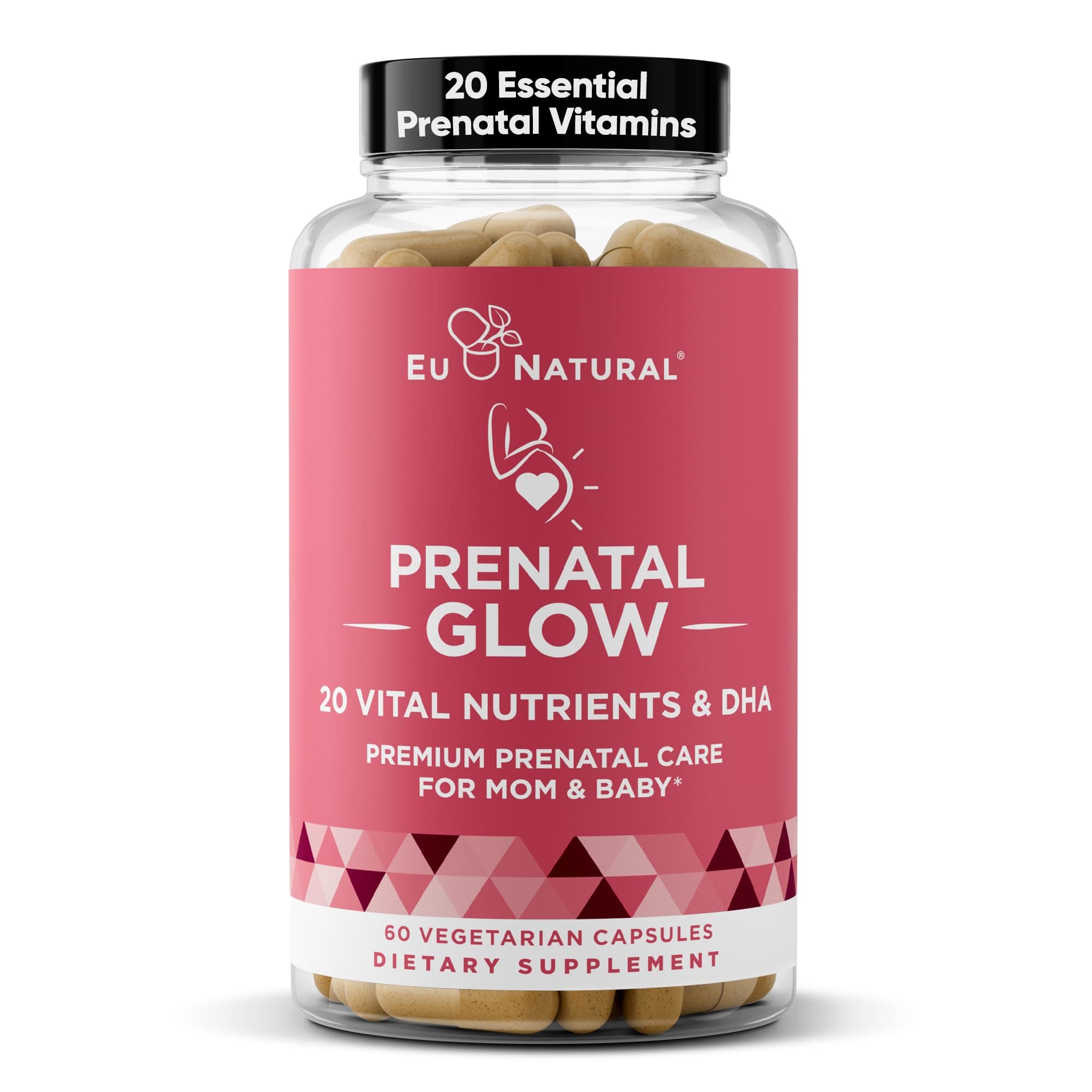 Glow Prenatal Nurturing Pregnancy Multivitamin (60 Vegetarian Soft Capsules)