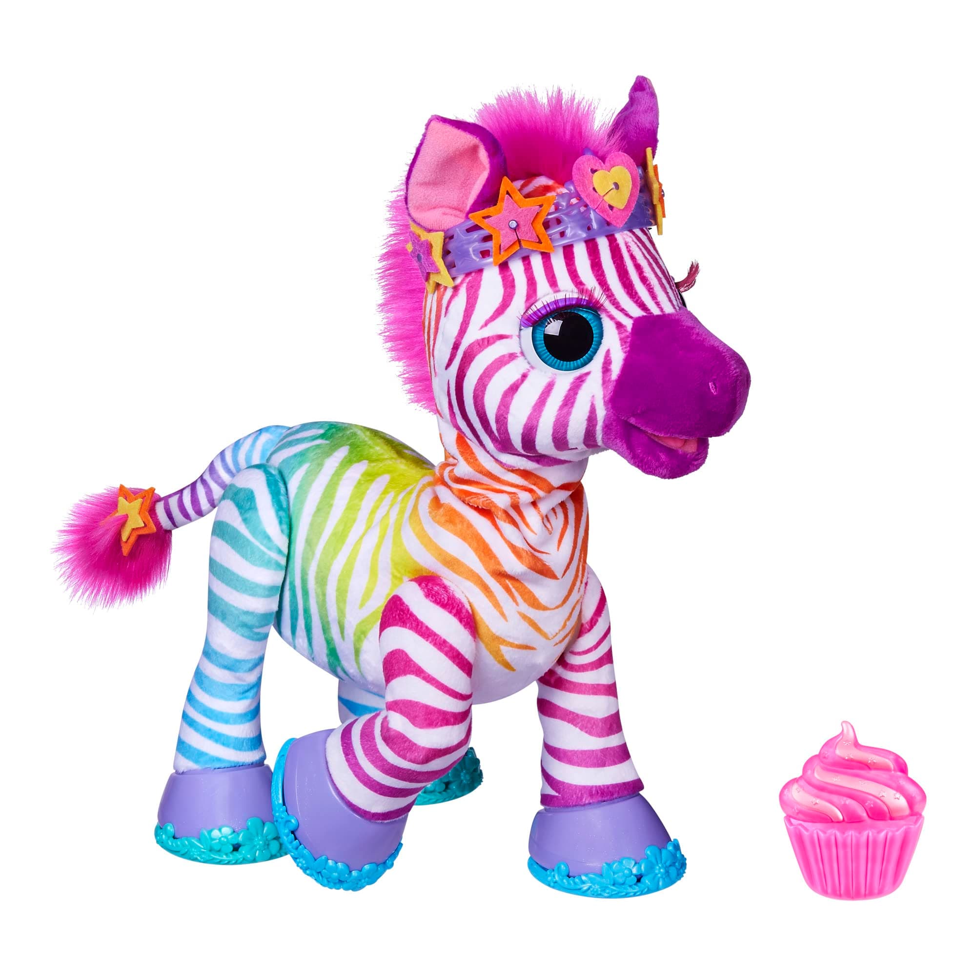 furReal My Rainbow Zebra Electronic Pet Toy with 80+ Sounds, 20 Accessories - For 4+ Year Old Girls and Boys