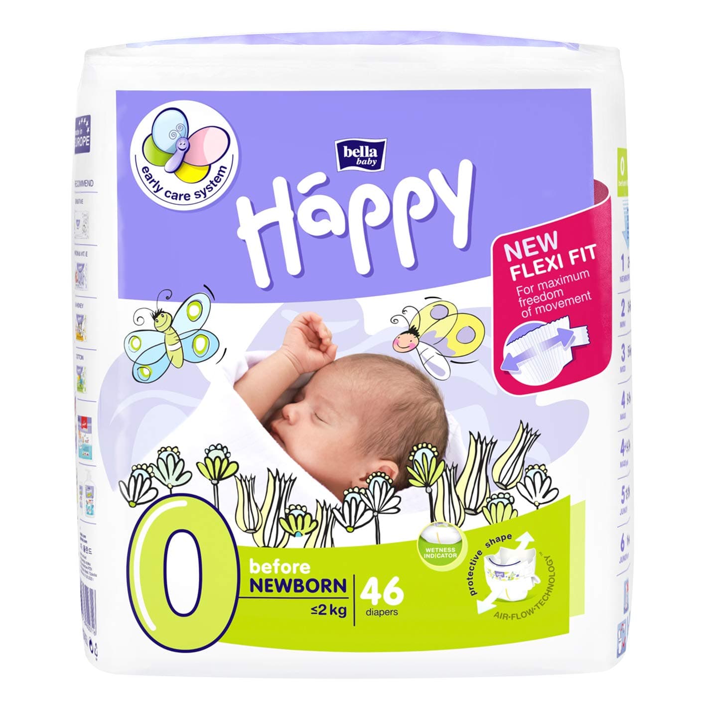 Bella Baby Happy Diapers Before Newborn White, 46 Piece