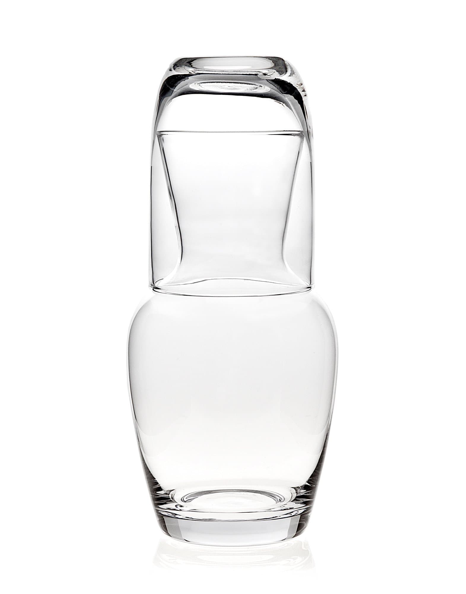 Trinkware Bedside Carafe With Tumbler - Clear Glass - 2 Piece Water Pitcher And Cup Night Set