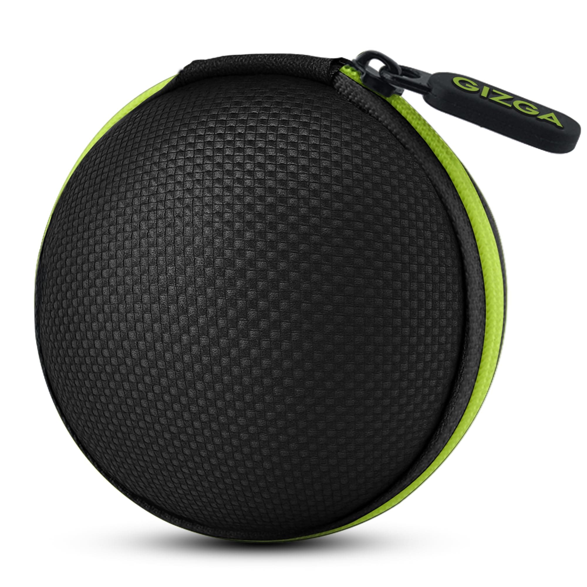 Earphone Carrying Case with Shockproof & Durable 1680D Ballistic Nylon, Mesh Pocket, Zipper & Carabiner Travel Organizer Pouch for Earbuds, Flash Drives, Cables, SD Cards (Green)