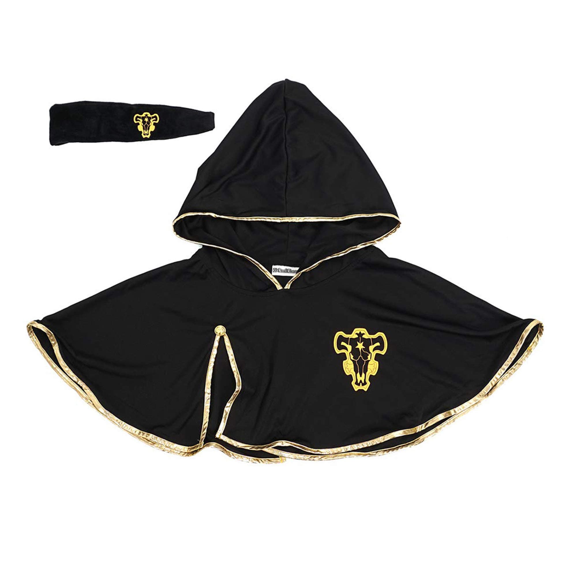 Men black Cloak Cosplay Cape Hooded Cloak black Headband cape anime cloak
