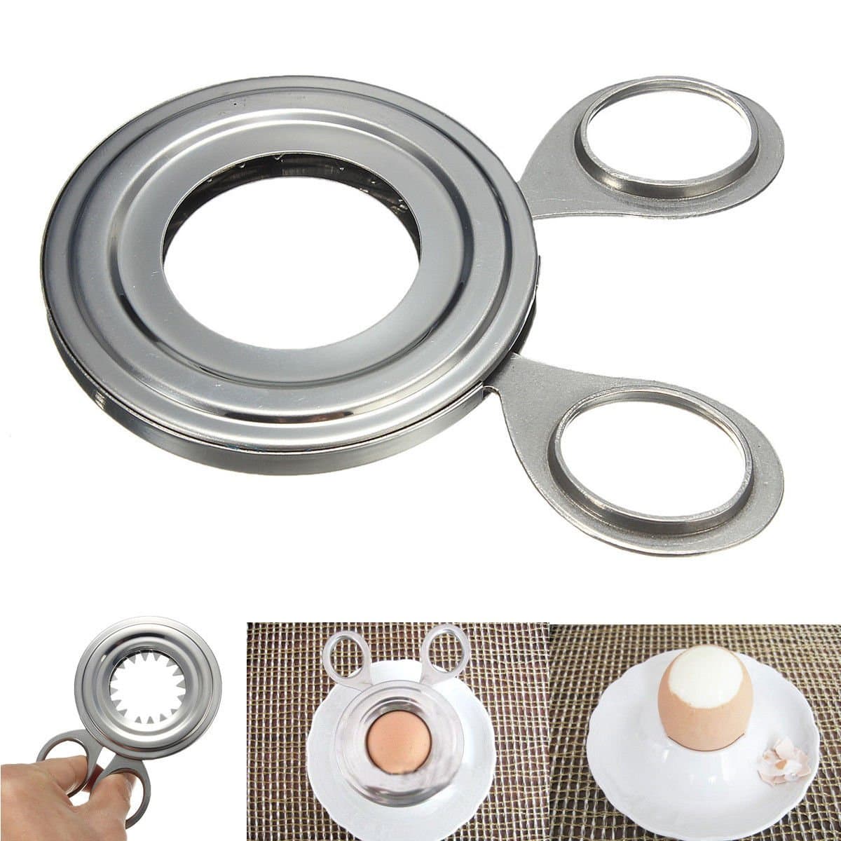 Stainless Steel Egg Cutter Cooked Egg Topper Clipper Scissor Kitchen Gadgets Cook Tool