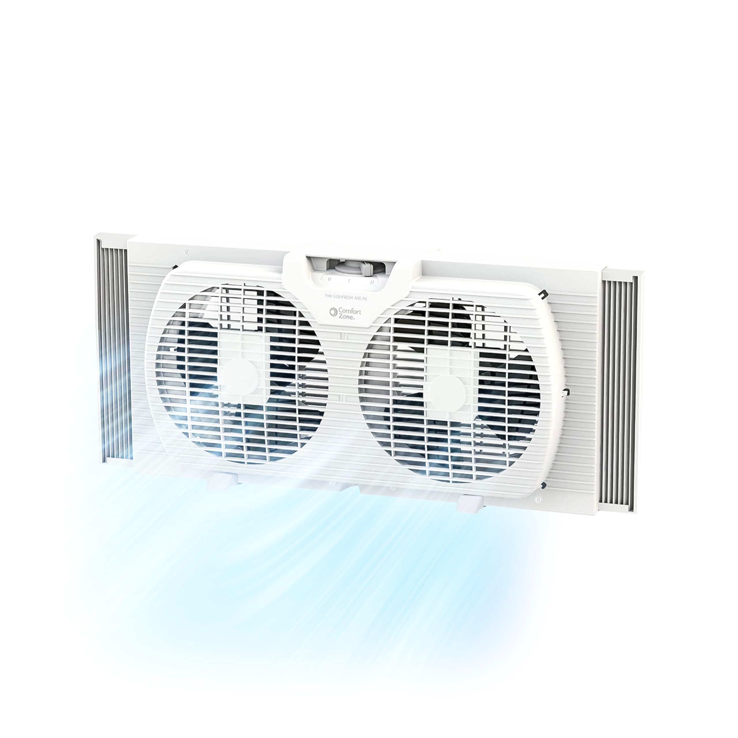 Comfort Zone CZ319WT Portable Twin Window Fan, 9"