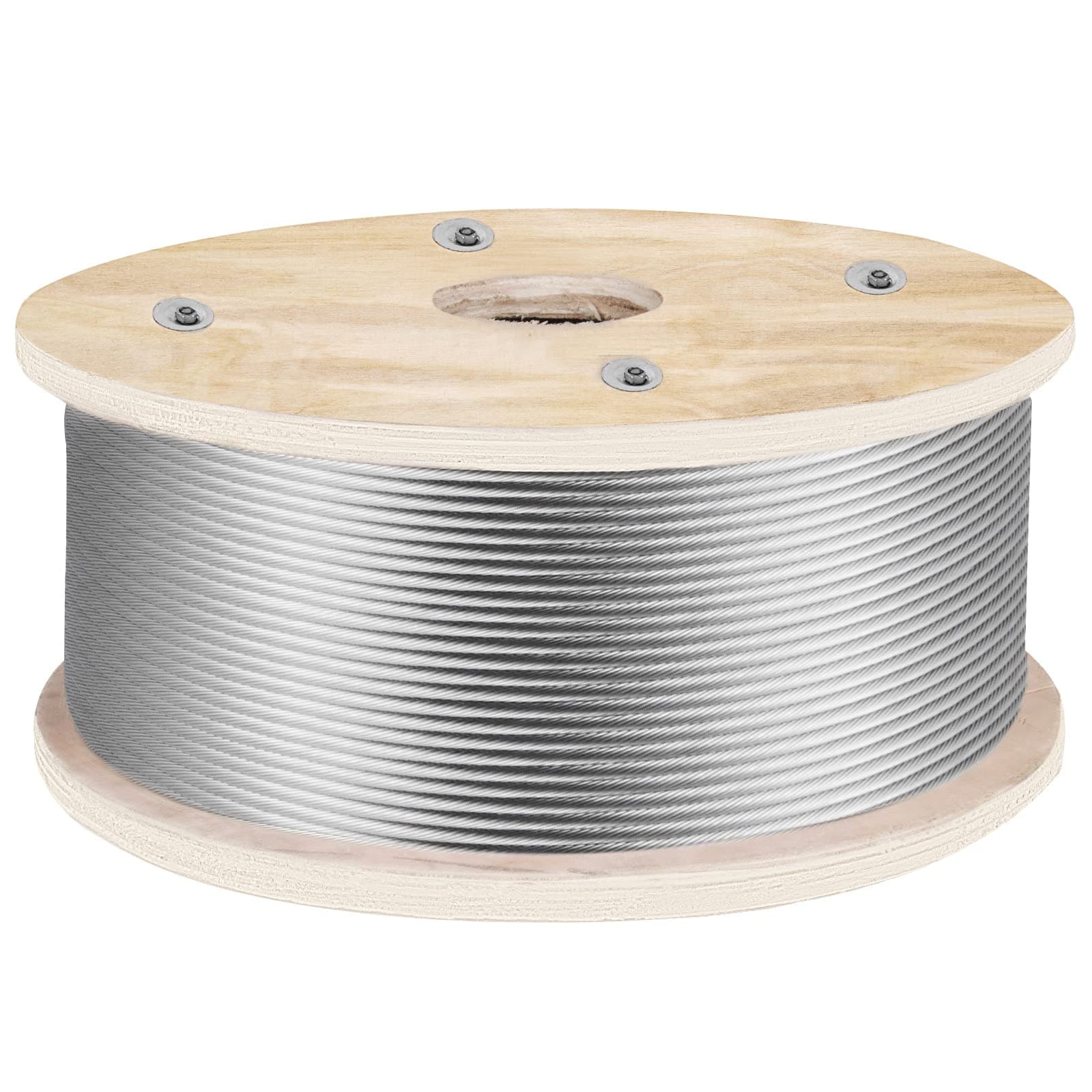 VEVOR 3/16 Stainless Steel Wire Rope 500ft, T316 Steel Wire Cable, Deck Railing 1x19 Strands Construction, 4200LBS Breaking Strength for Stair Handrail Clothesline