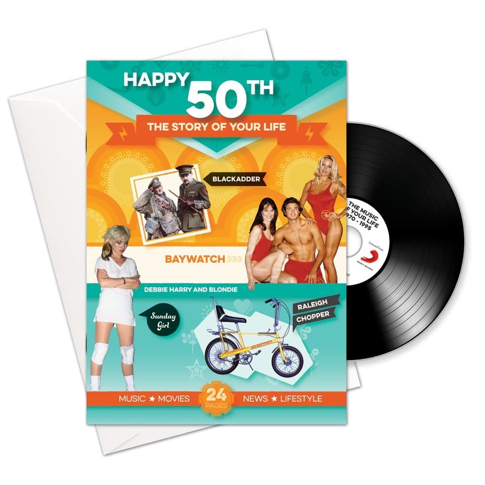Happy 50th Story of Your Life 24 Page Booklet Greeting Card and Music Download Featuring 15 Hit Songs of Your Life