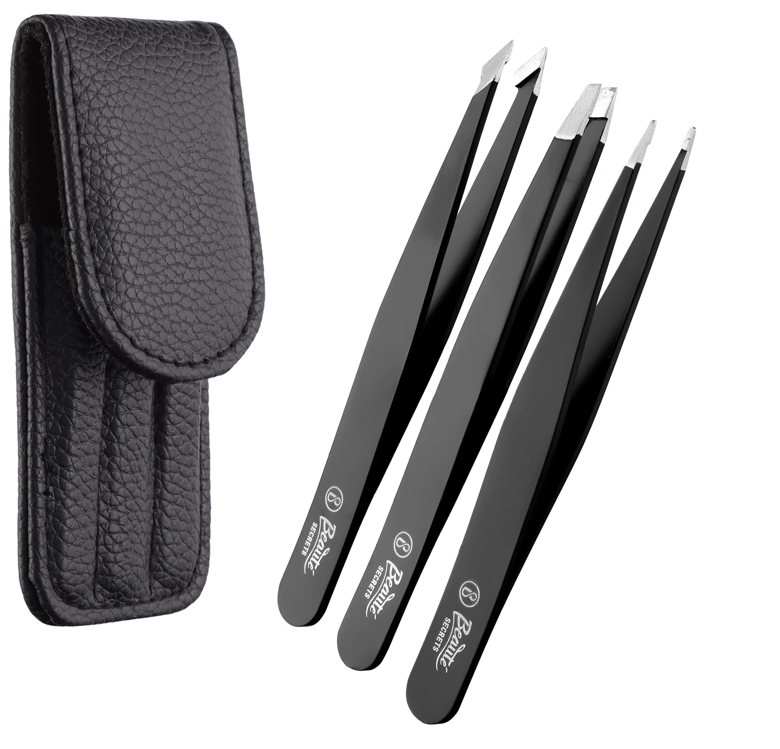 Tweezers Set - Tweezers for Eyebrows - Great Precision Plucker for Facial Hair, Splinter and Ingrown Hair Removal, Hair Threading