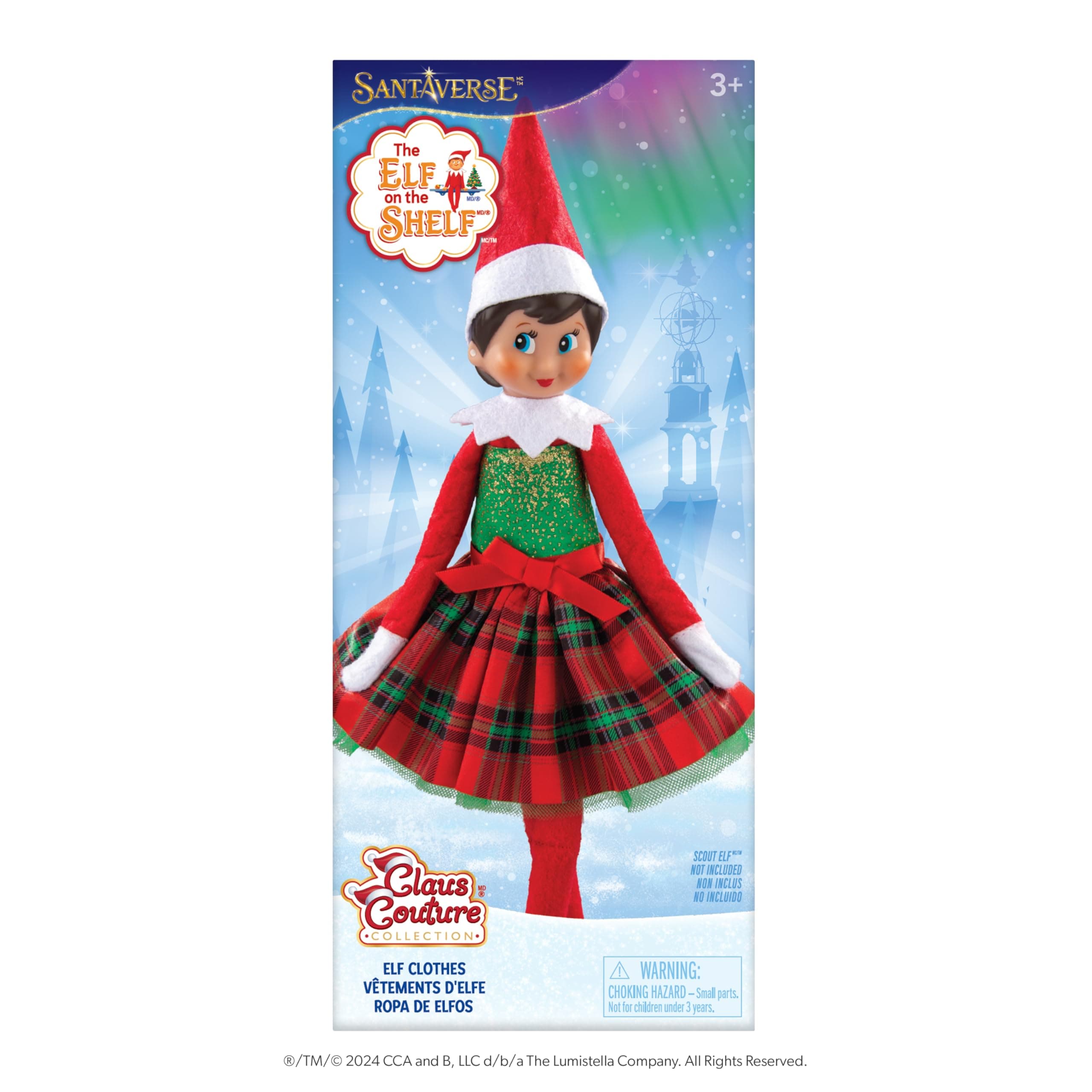 The Elf on the Shelf Gifts and Glamour Festive Plaid Dress for Your Scout Elf