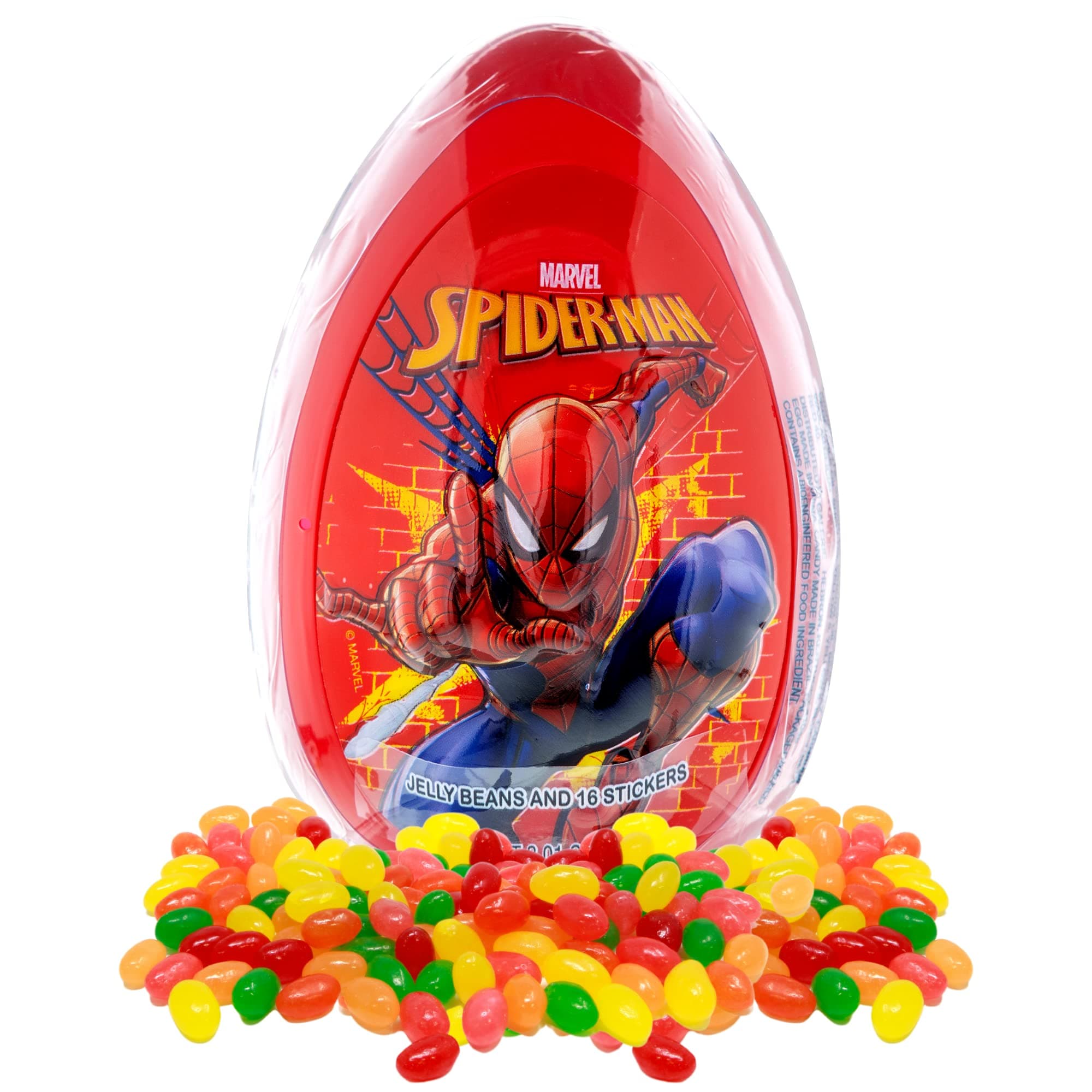 Galerie Spiderman Jumbo Egg, Jelly Bean Candy Filled Container, Easter Basket Stuffer and More, 3.01 Ounces, 1 Count