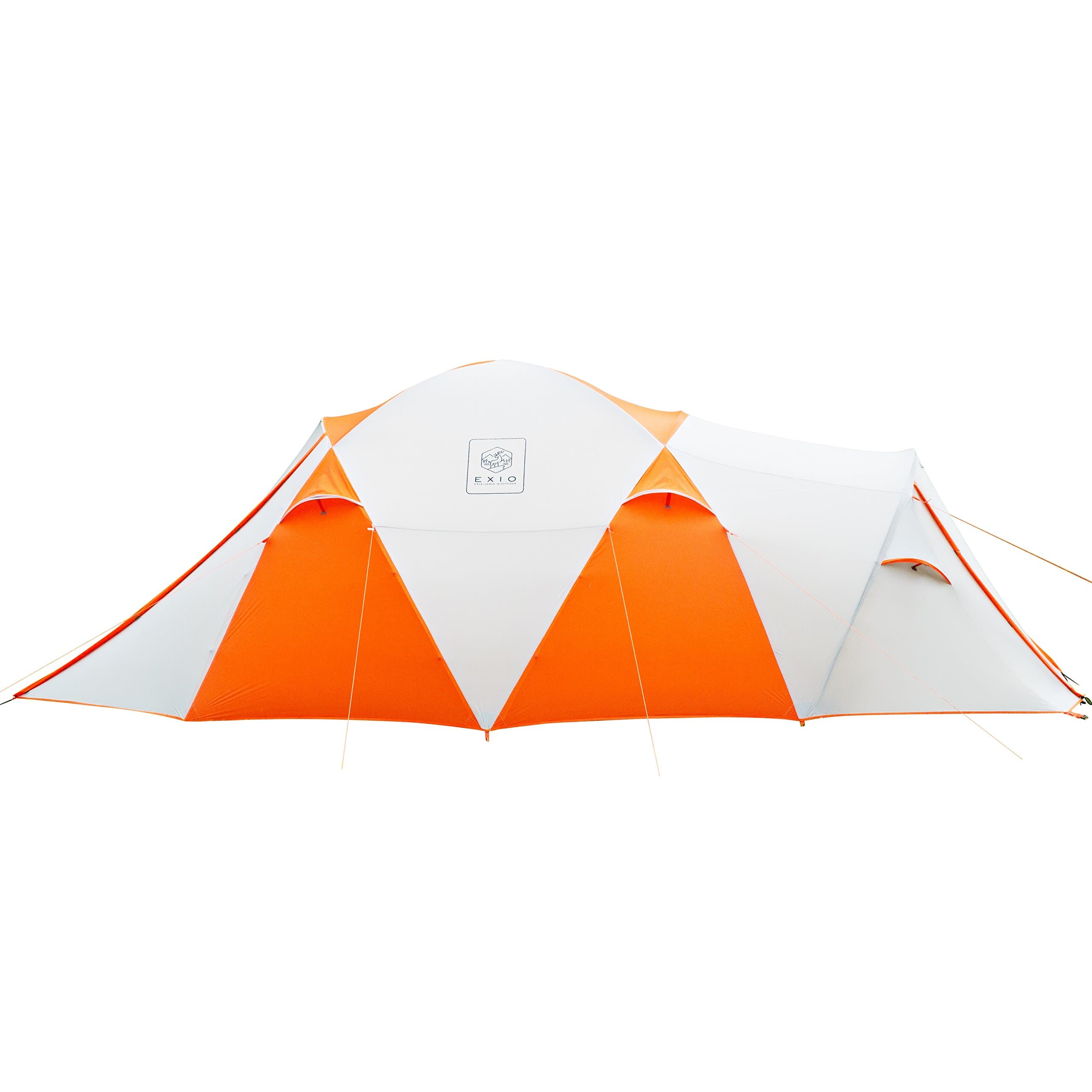 EXIO 8 Person Family Tent: Compact for Backcountry, 20D Breathable Ripstop Nylon Tent and Rainfly with PU2000 Silicone Coating, and Aluminum Poles