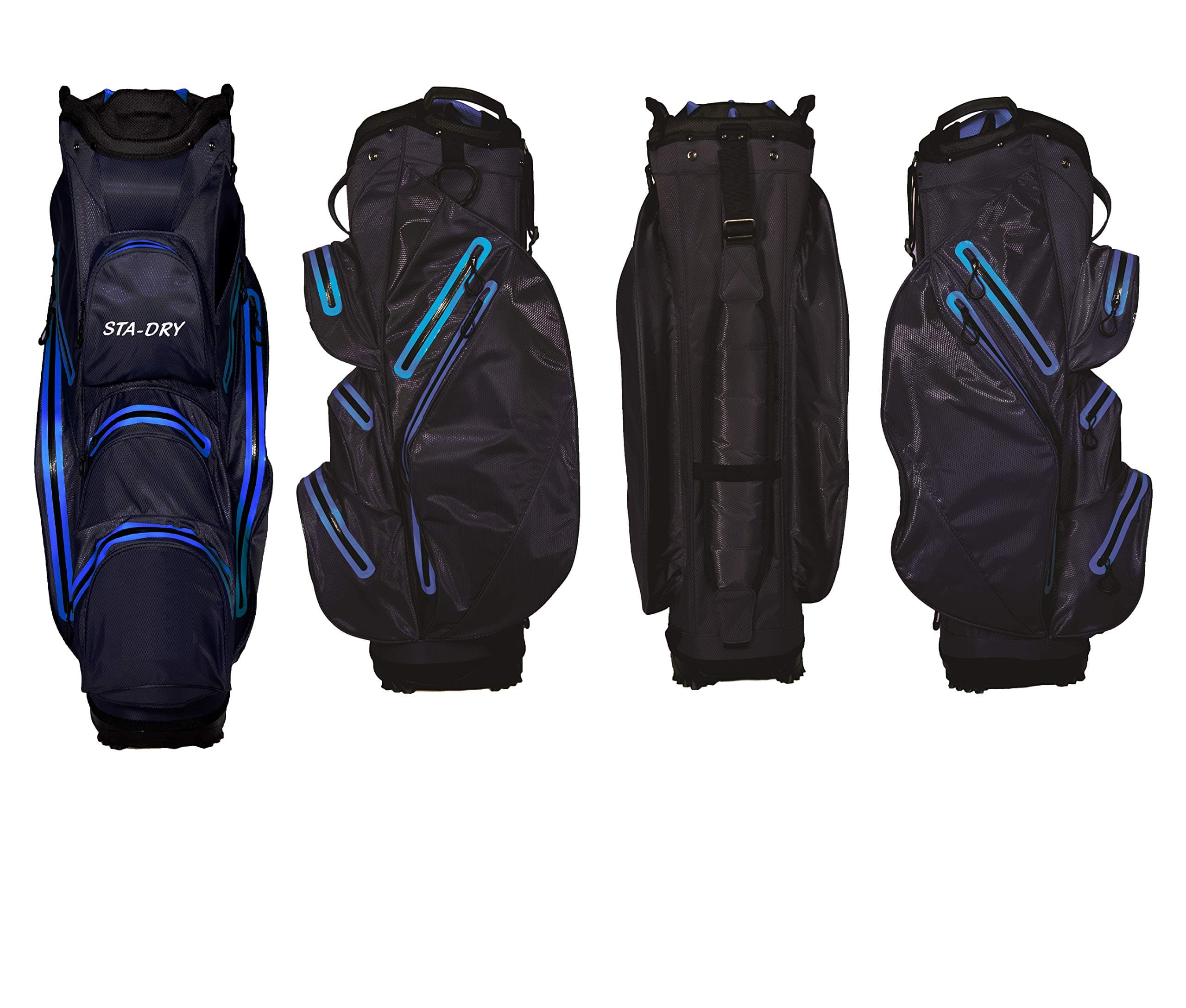 STA-DRY 100% Waterproof Golf Cart Bag Ultralightweight - Navy and Electric Blue