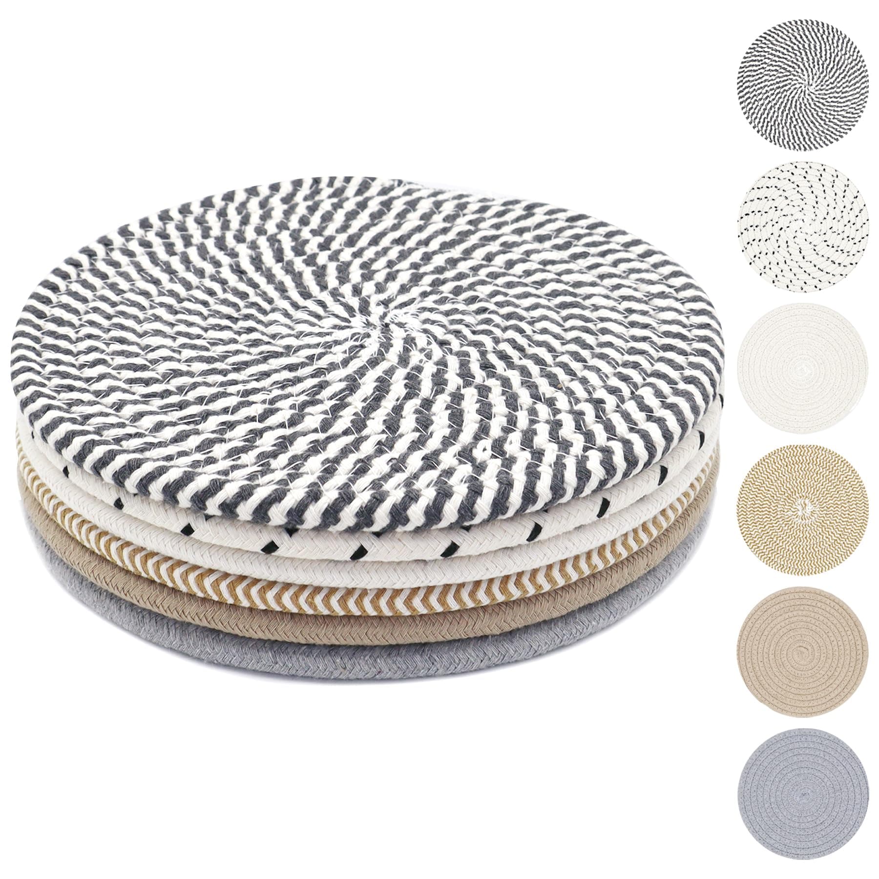 8 Inch Trivets for Hot Dishes, Hot Pots and Pans, Thick Heat Resistant Large Coaster for Kitchen, Hot Pads, Kitchen Essentials, Kitchen Decor for Table & Countertop, 6 Pcs