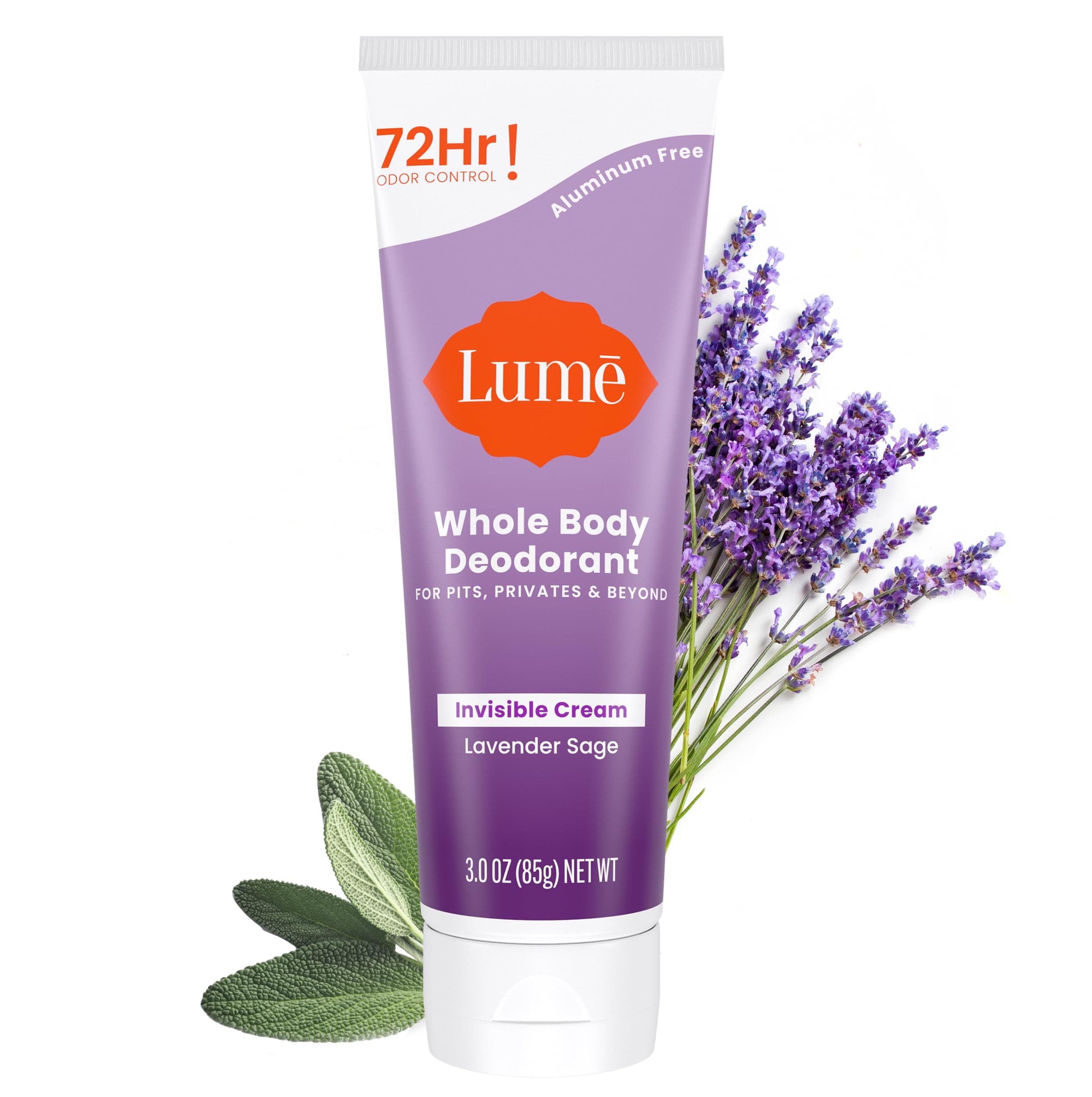 Lume Deodorant For Underarms & Private Parts 3oz Tube (Lavender Sage)