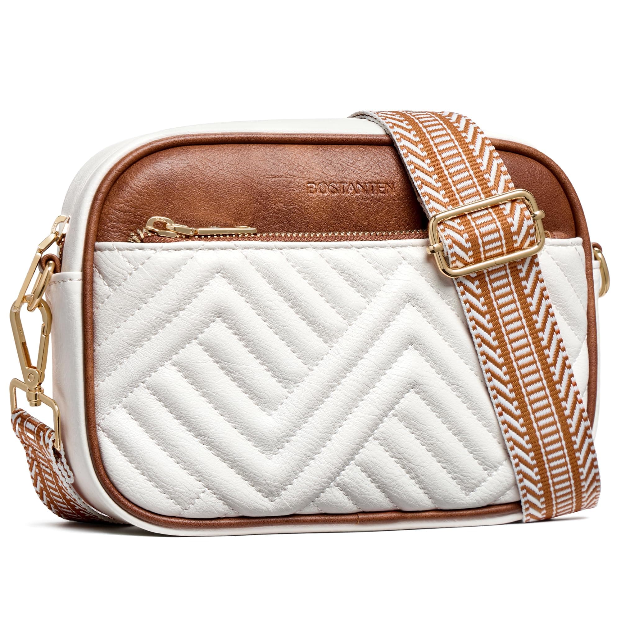 Crossbody Bags for Women Vegan Leather Quilted Purses Small Shoulder Bag Ladies Handbags with Wide Strap