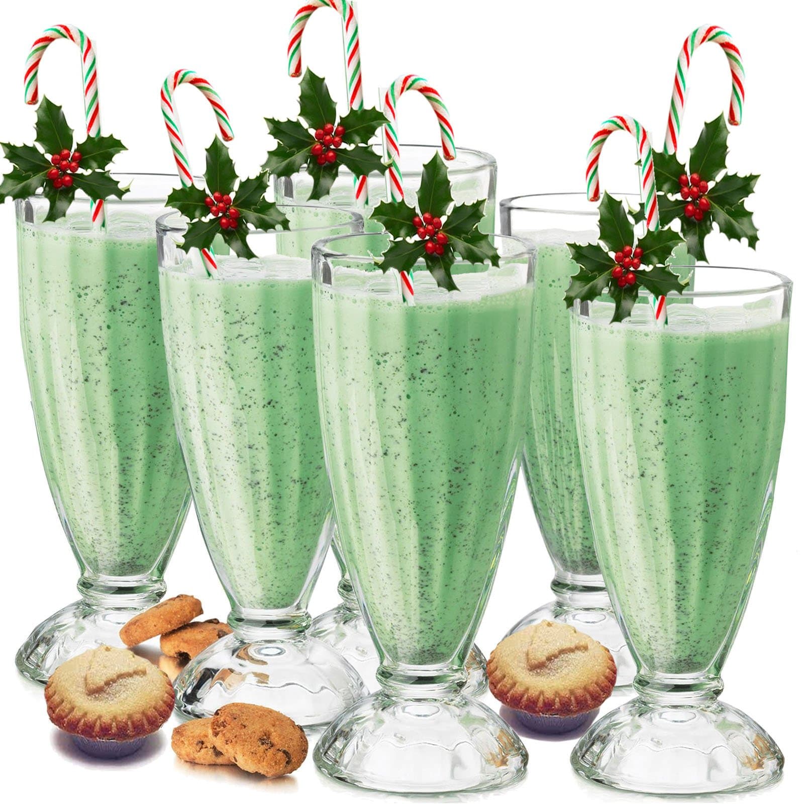 Milkshake Soda Glass 12oz / 340ml - Set of 6 | American Diner Style Milkshake Glass