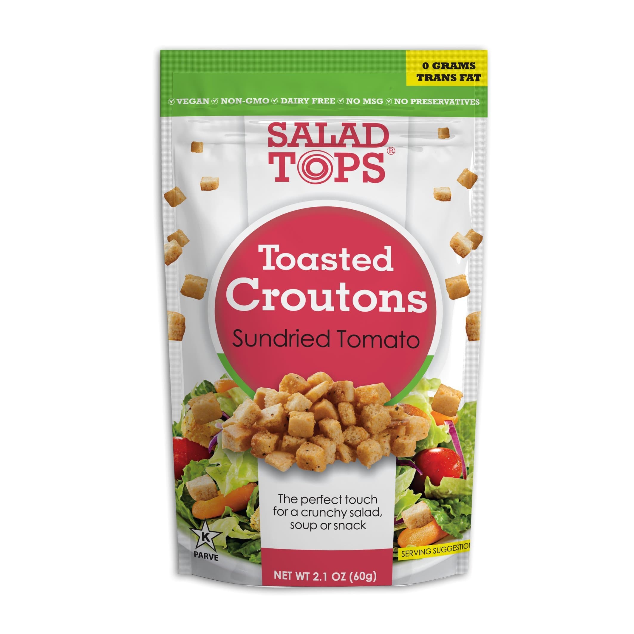 Salad Tops Toasted Croutons Pack of 6, 60g Each (Sundried Tomato)