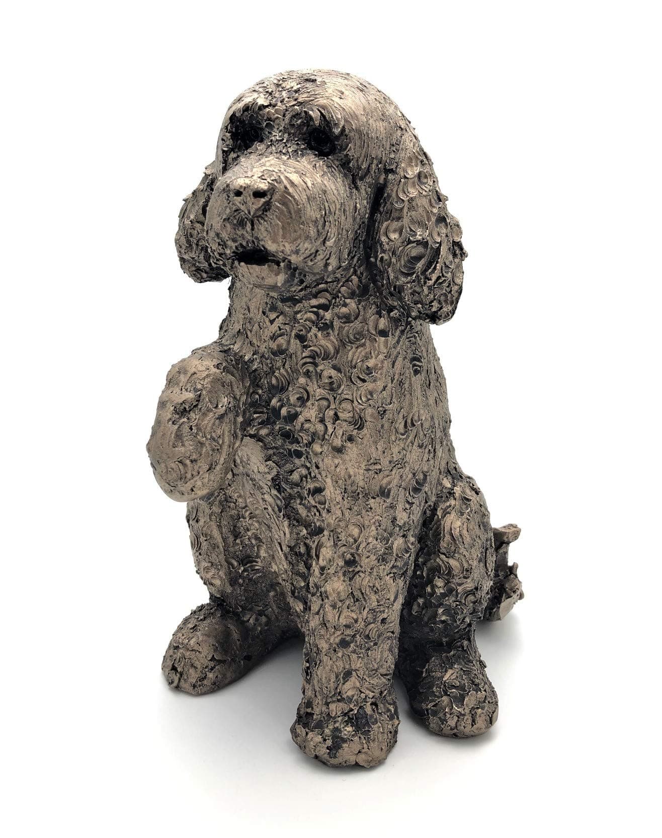 Frith Cockapoo Clover With Paw Up Figure In Cold Cast Bronze Made In UK