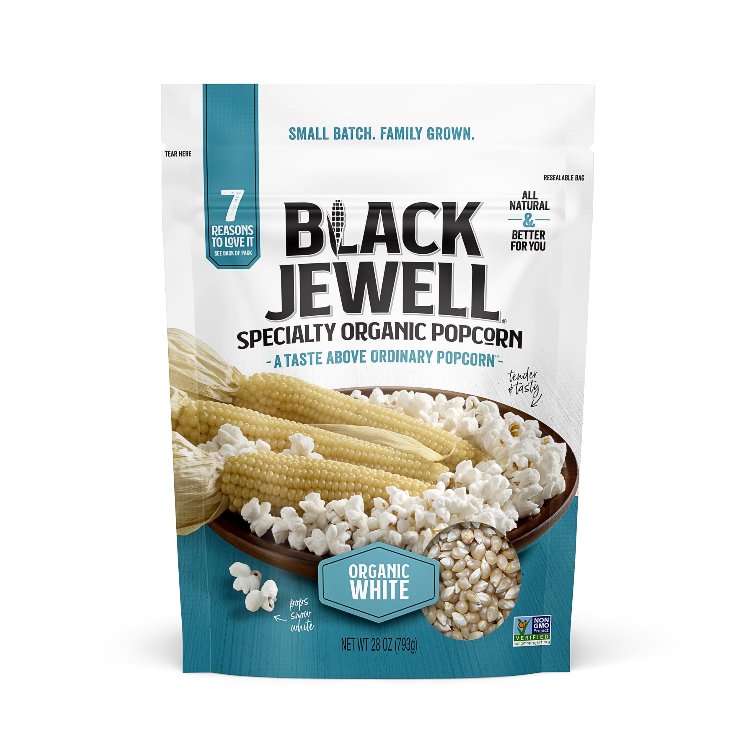 Black Jewell Organic Popcorn, Organic Select White, 28.35oz (Pack of 1)