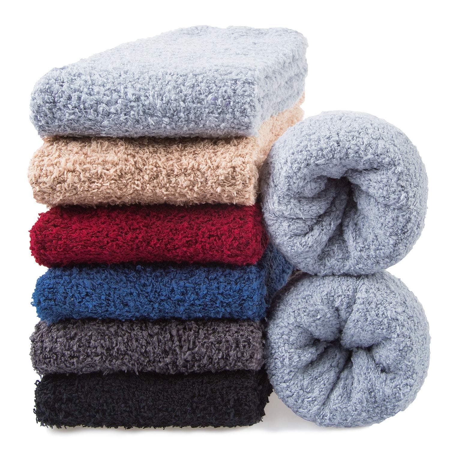6 Pairs Mens Fuzzy Socks Winter Slipper Fleece Socks Men