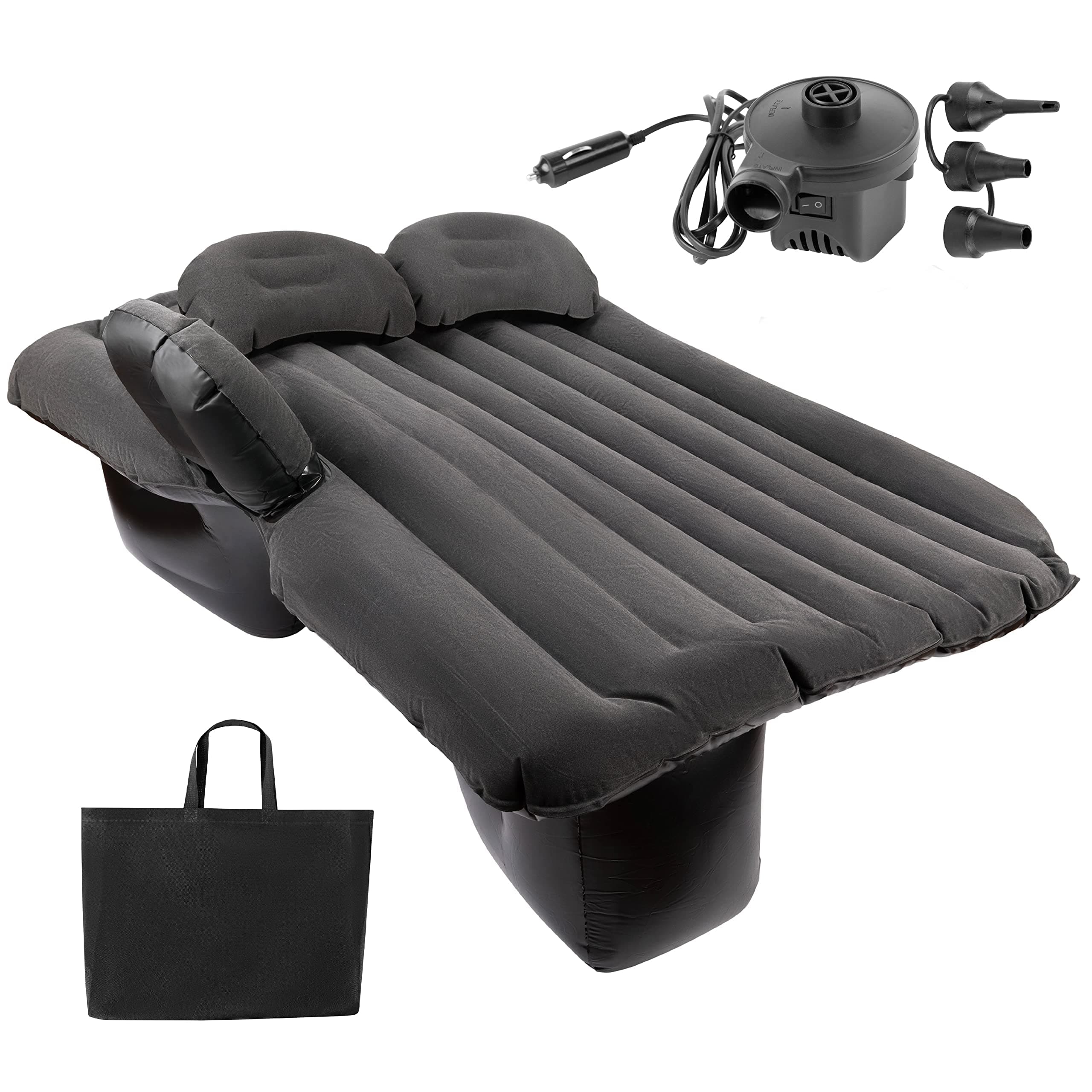 Car Travel Inflatable Air Mattress Back Seat - Zone Tech Premium Quality Car Bed Back Seat Inflatable Air Mattress with 2 Air Pillows