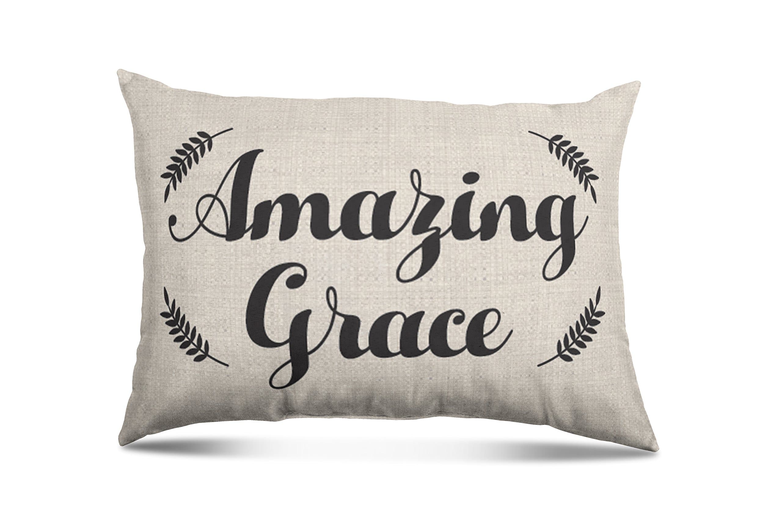 Eco Friendly Decorative Religious Quotes & Sayings Lumbar Pillows, (Amazing Grace) 14"x20" -- Made in America