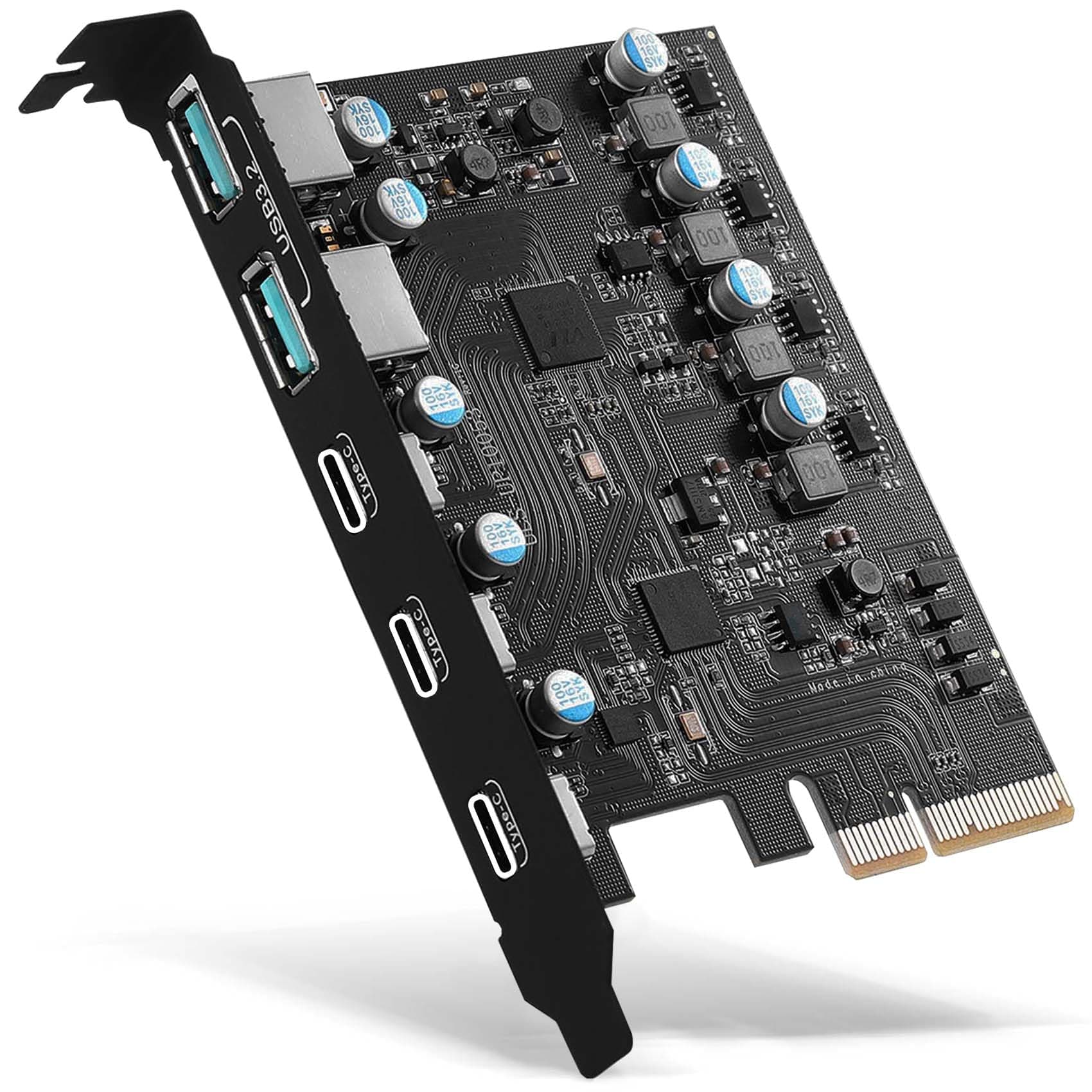 PCIe to USB 3.2 Gen 2 Adapter Card with 20 Gbps Bandwidth 5-Port