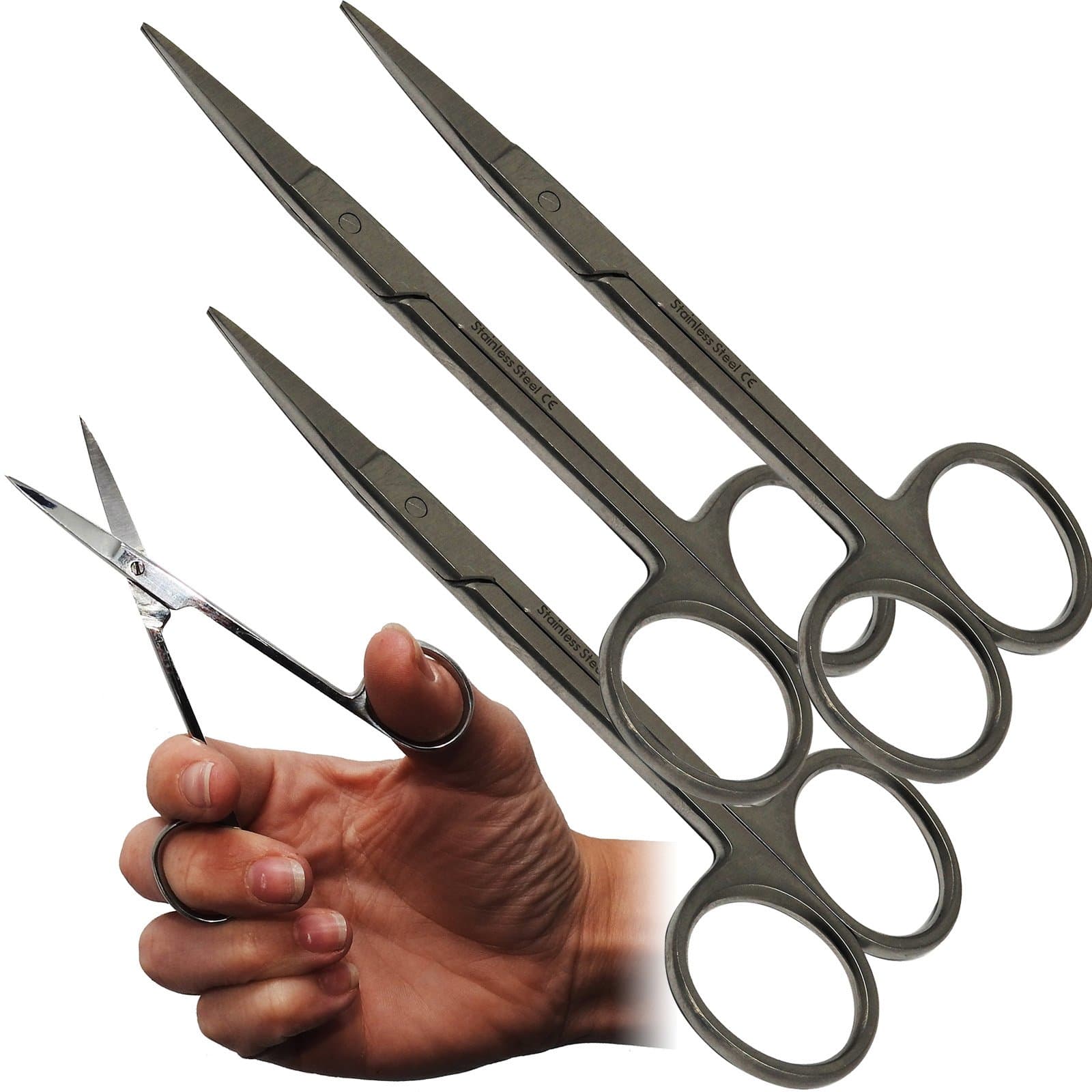 Surgimax Iris Dental Haemostatic Surgery Medical Scissors Straight Tip 3 Pack