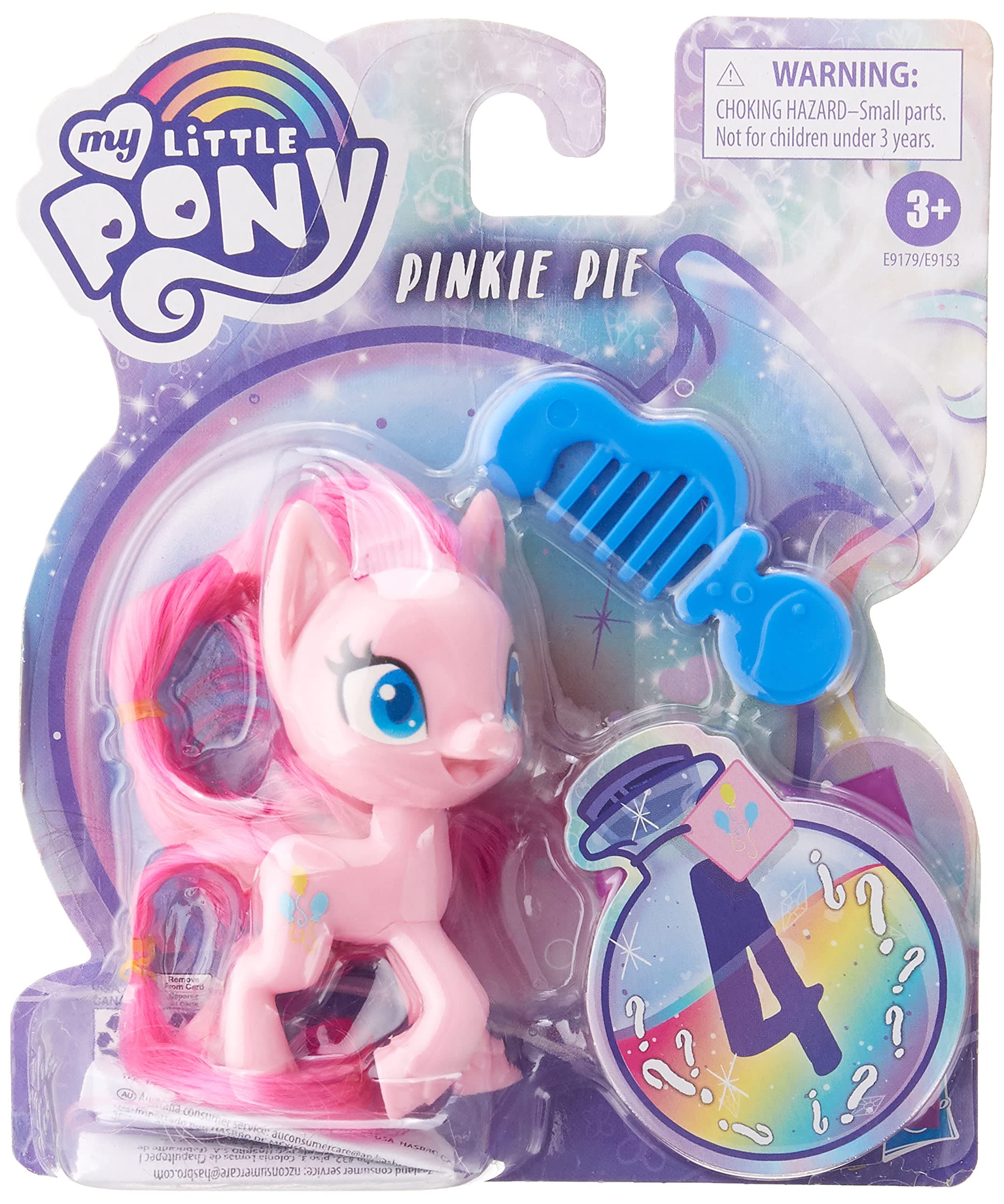 Pinkie Pie Potion Pony, 3-inch Pink Pony Toy with Brushable Hair, Comb, 4 Surprise Accessories