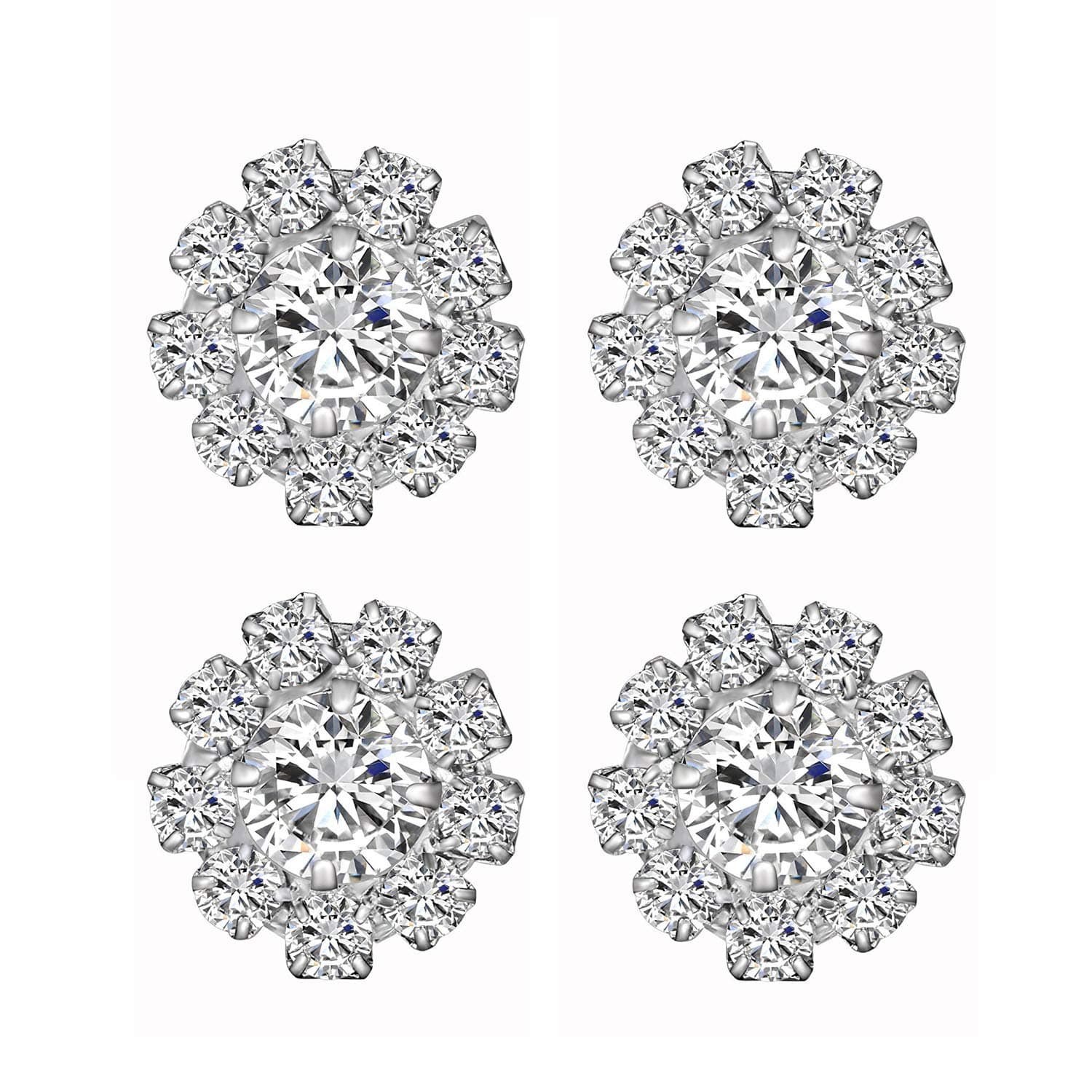 Wholesale 24PCS 16MM Clear Rhinestone Buttons Round Metal Crystal Glass Bulk for Sewing Craft (Shank)