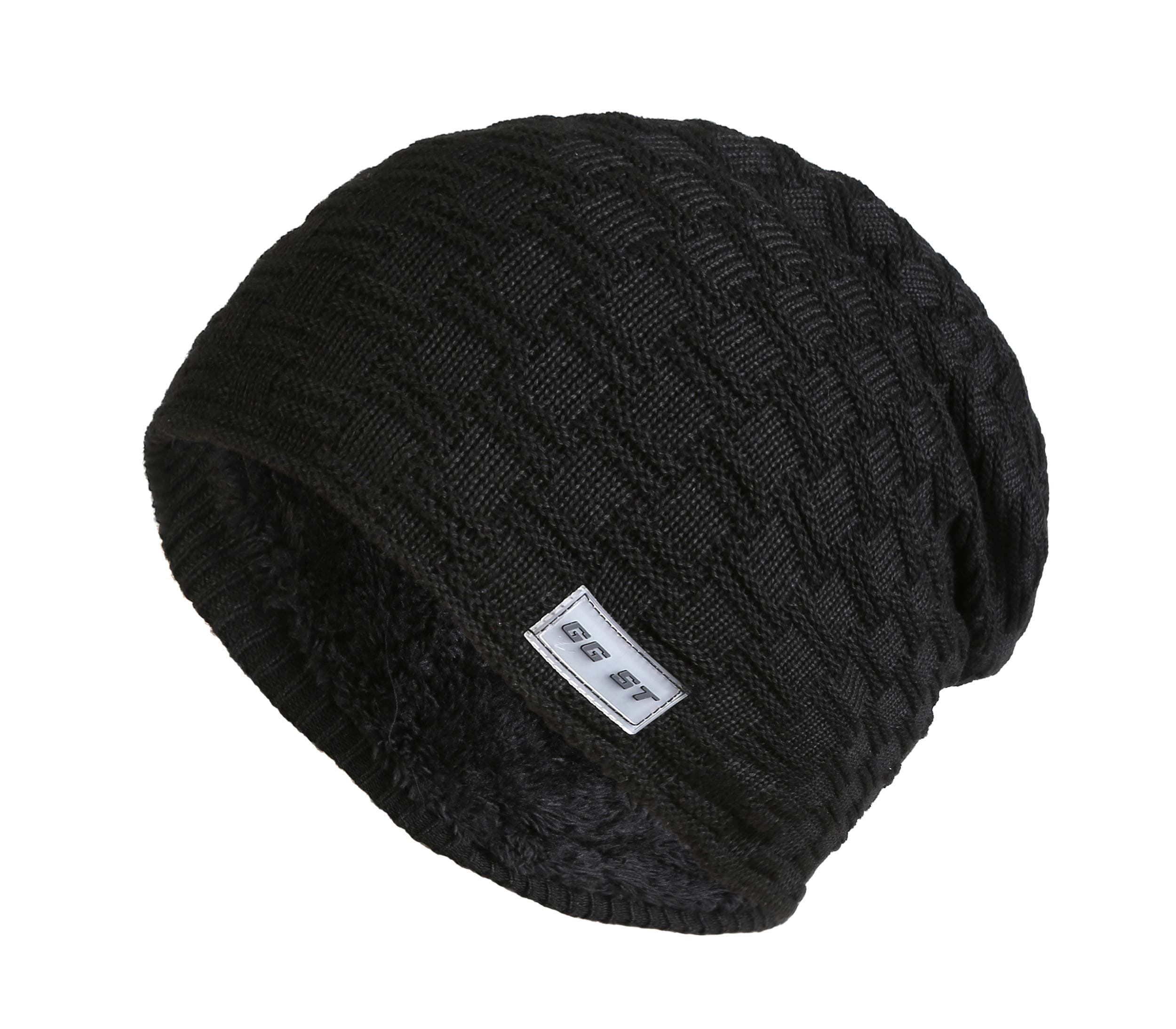 Fleece Lined Beanie Hat Winter Warm Knit Soft Thick Ski Skull Cap for Mens & Womens