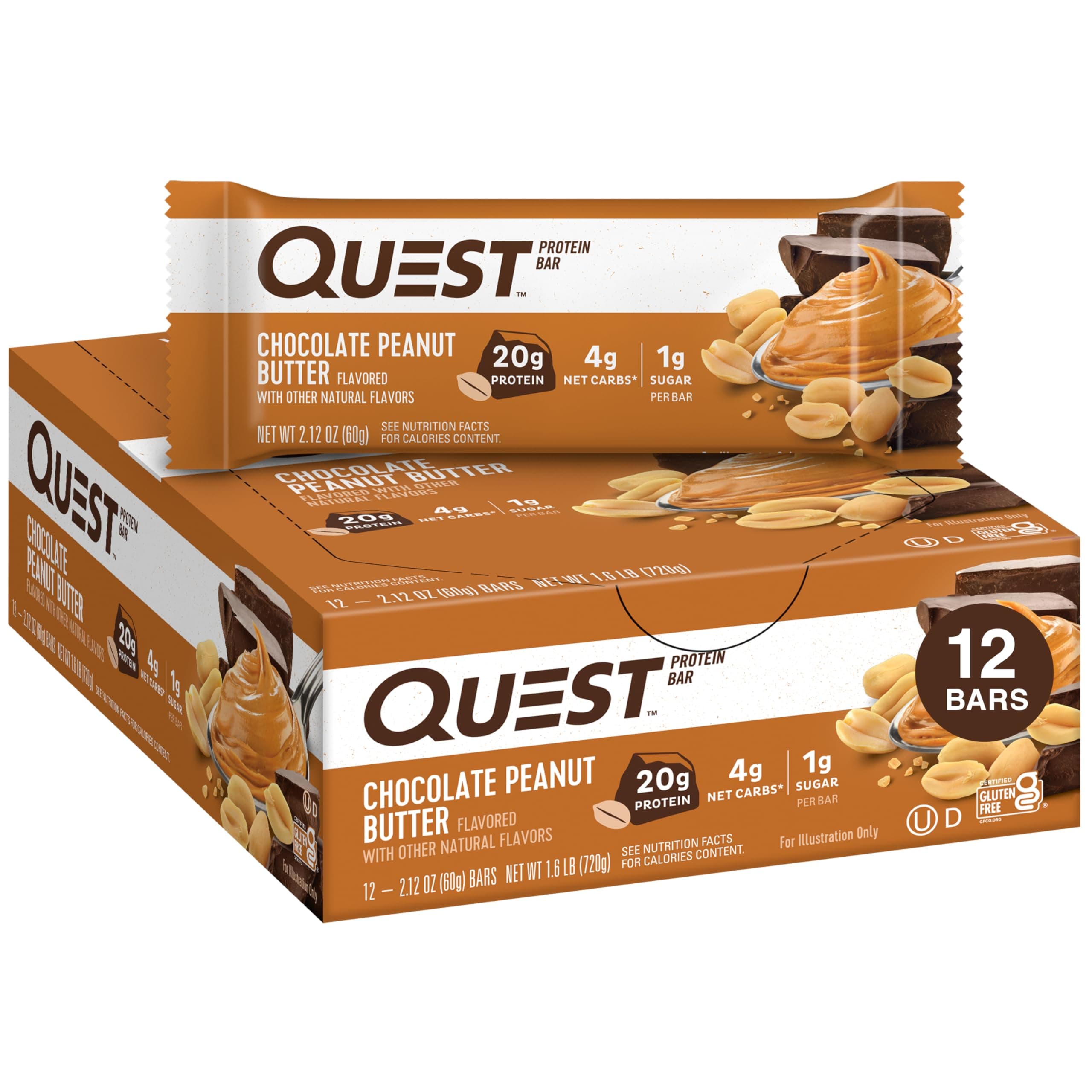 Nutrition Protein Bars - 720 g (Pack of 12, Chocolate Peanut Butter)