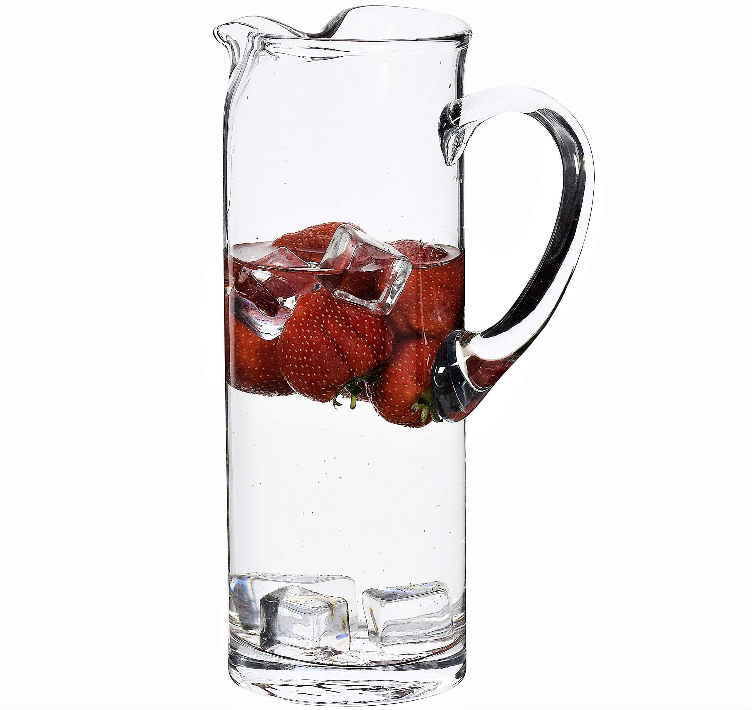 SOLAVIA Clear Glass Pimms | Cordial Ice Lip Jug Carafe 29cm high 2 L for Home and Restaurant