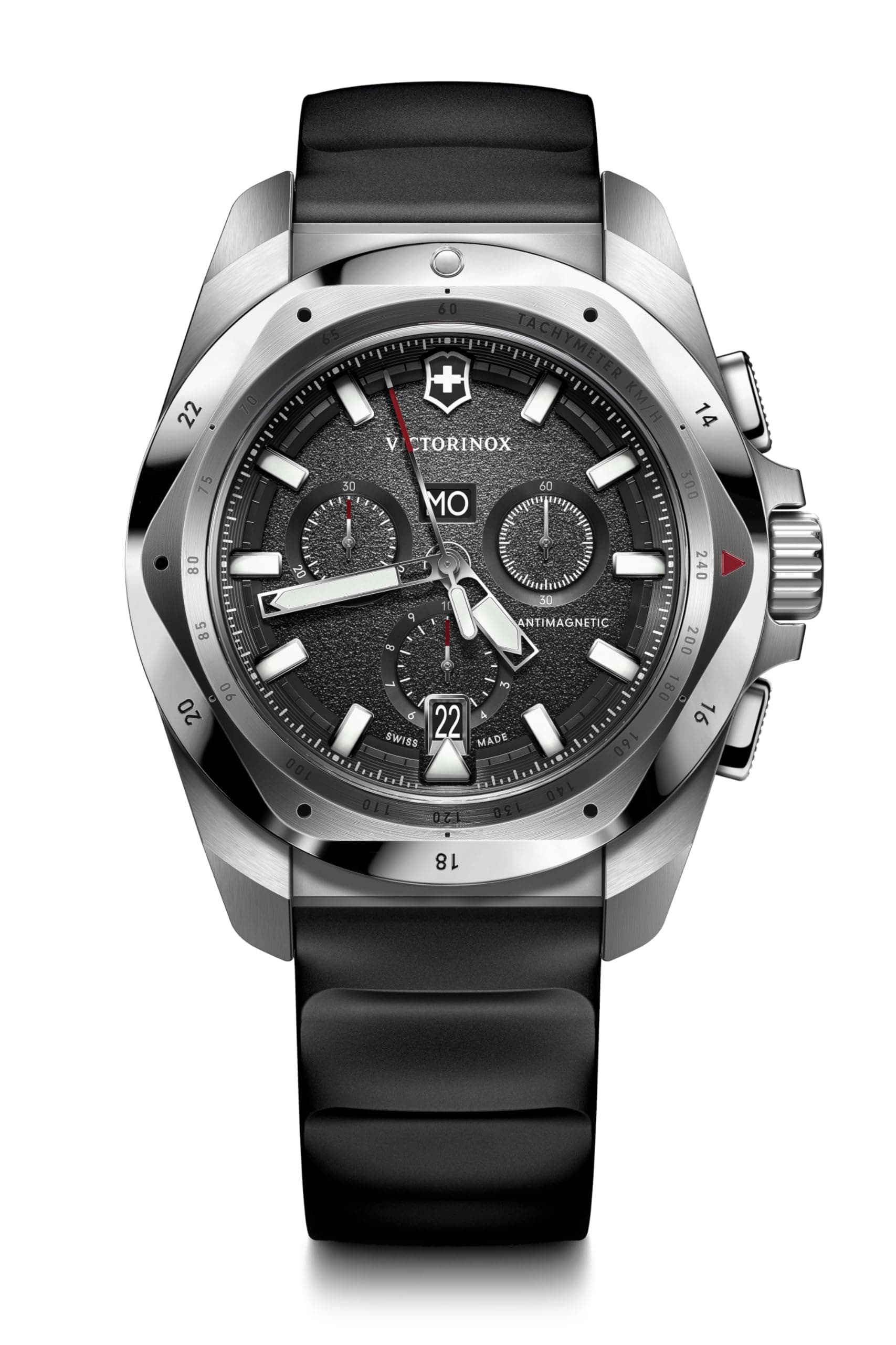 I.N.O.X. Chrono Black Dial Black Rubber Strap Watch 43mm - 241983