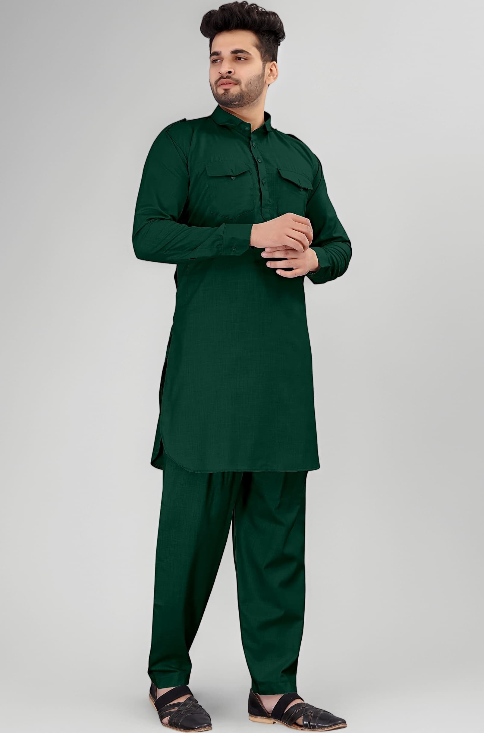 � PATHANI SUIT COTTON FOR MENS (KURTA + PYJAMA )