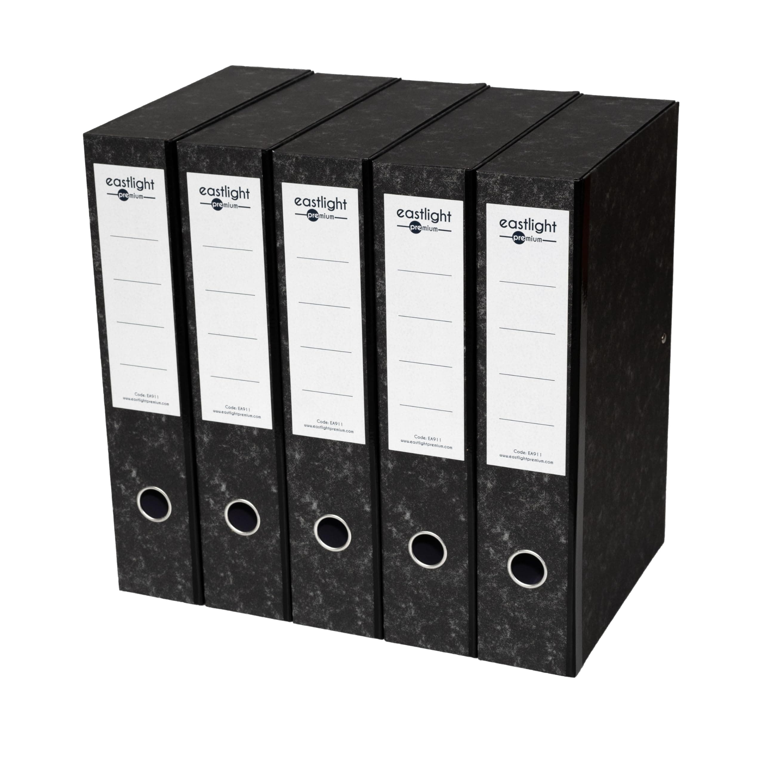 5 x Box File Foolscap Fits A4, Black & White Paper 70mm Spine, File Organiser