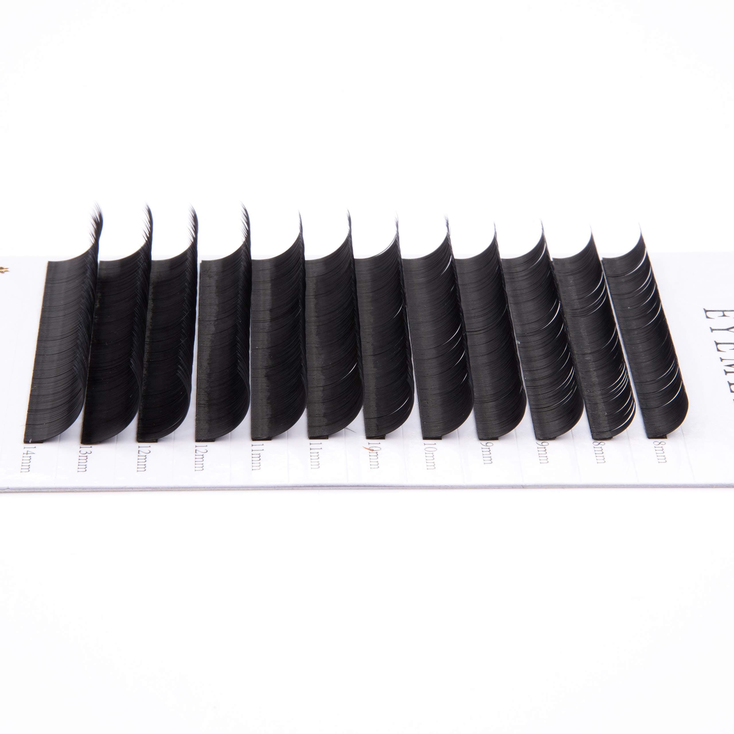 Eyelashes Extension 0.20mm D Curl 11mm Individual Eyelash Extensions 3D Light Black Faux Mink Lashes Supplies Professional Salon Use by EYEMEI (0.20-D-11mm)