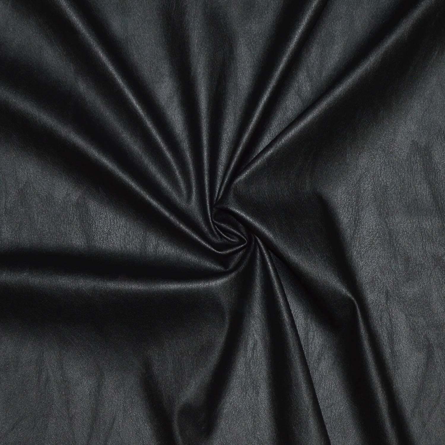 designers-factoryFaux Leather Fabric, Black, 1 m x 1 m, Plain Weave, Sturdy Pattern, Flexible