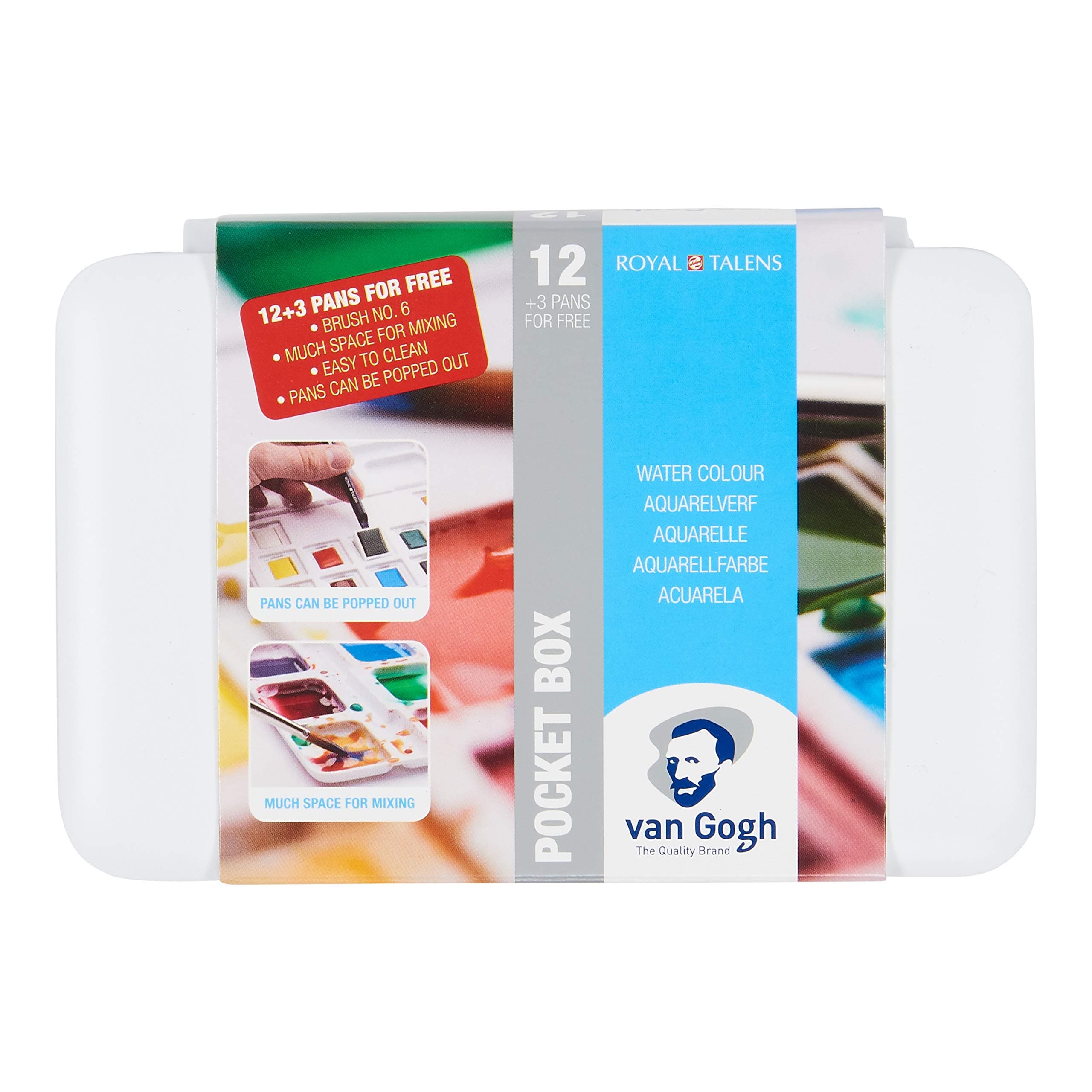 Van Gogh T2080-8632 Solid Watercolor Pocket Box 12 + 3 Colors Limited Set [1ETC]