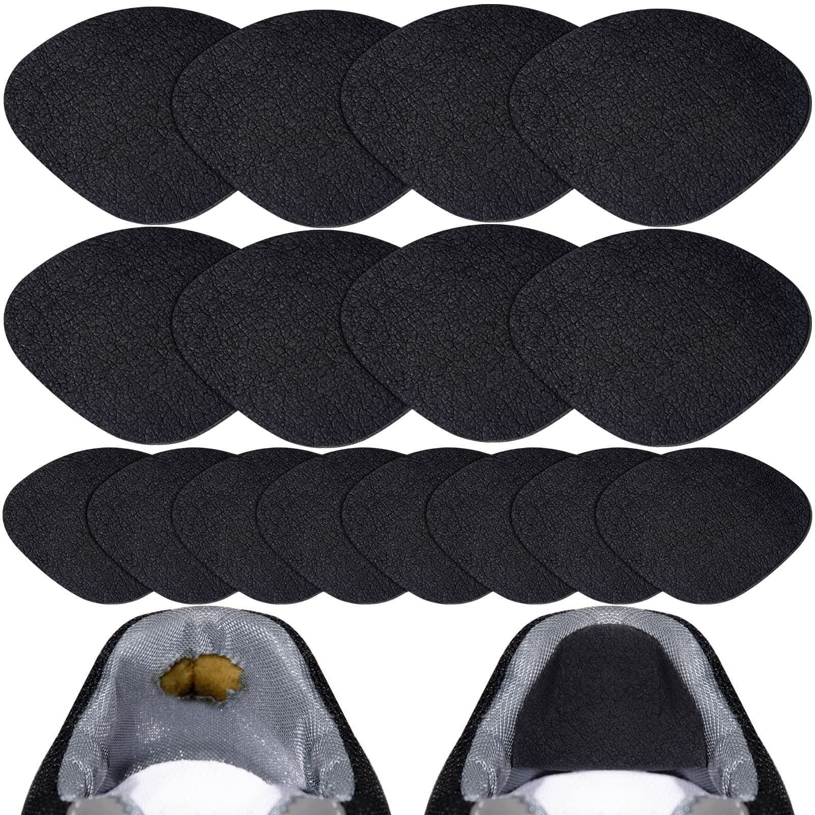8Pair Shoe Patches for Holes, Self-Adhesive Shoes Heel Repair, Hole Repair for Sneaker, Leather Shoes, High Heels (Black)