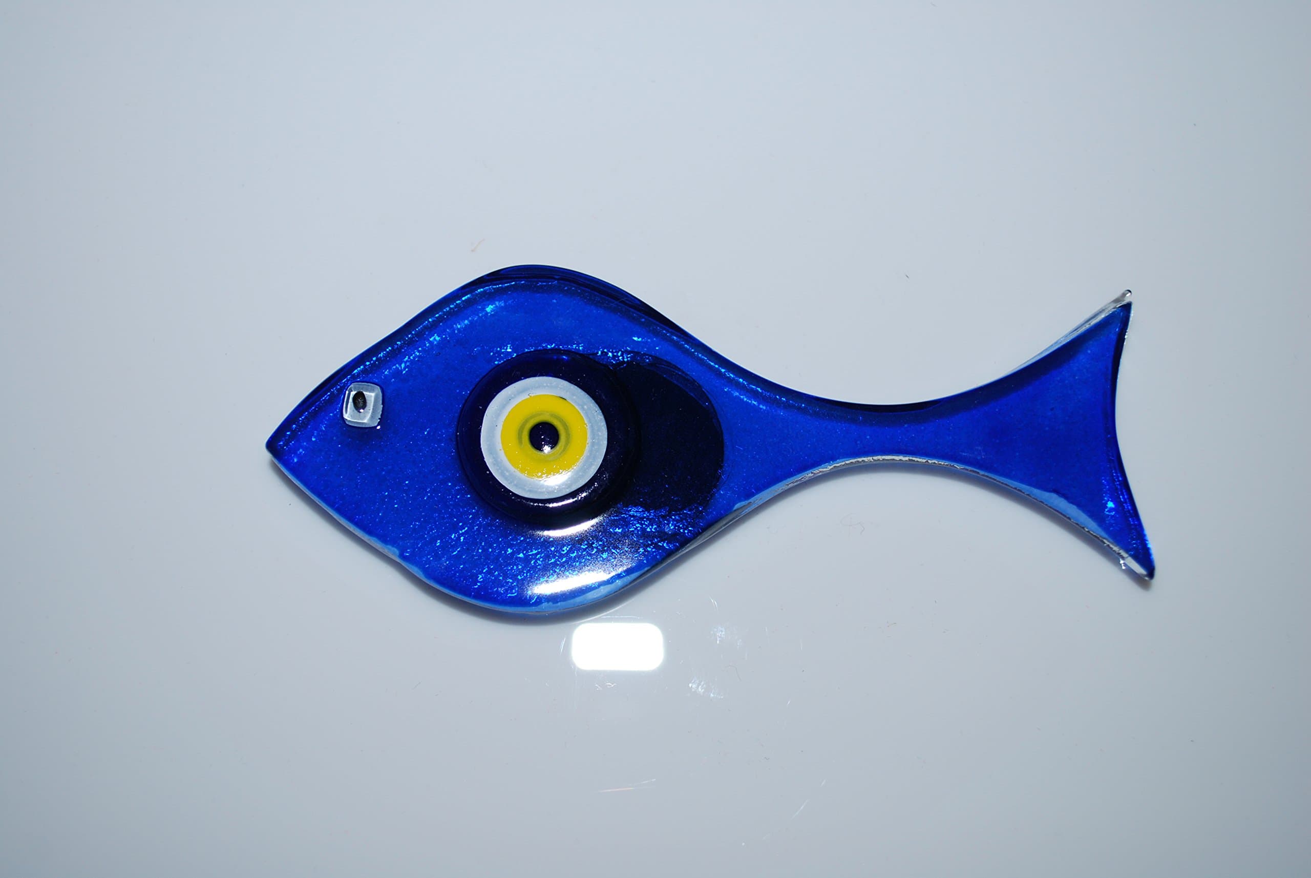 Fish Evil Eye Design Handmade Fused Glass Multi-Color Magnet Decor Gifts