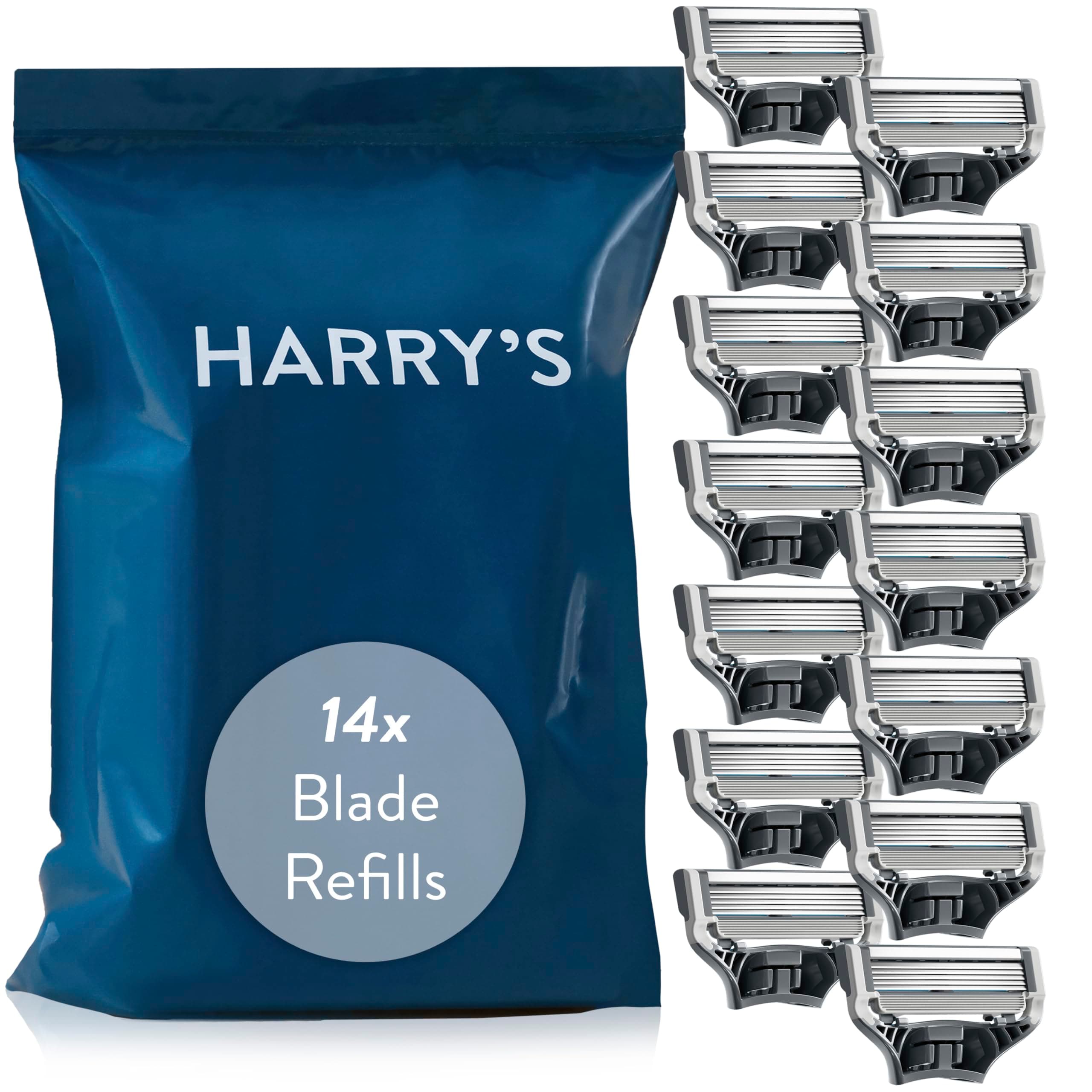 Razor Blades Men, Razor Blade Refills with Precision Trimmer, 5 Anti-Friction Blades, Suitable for Mailbox, Pack of 14