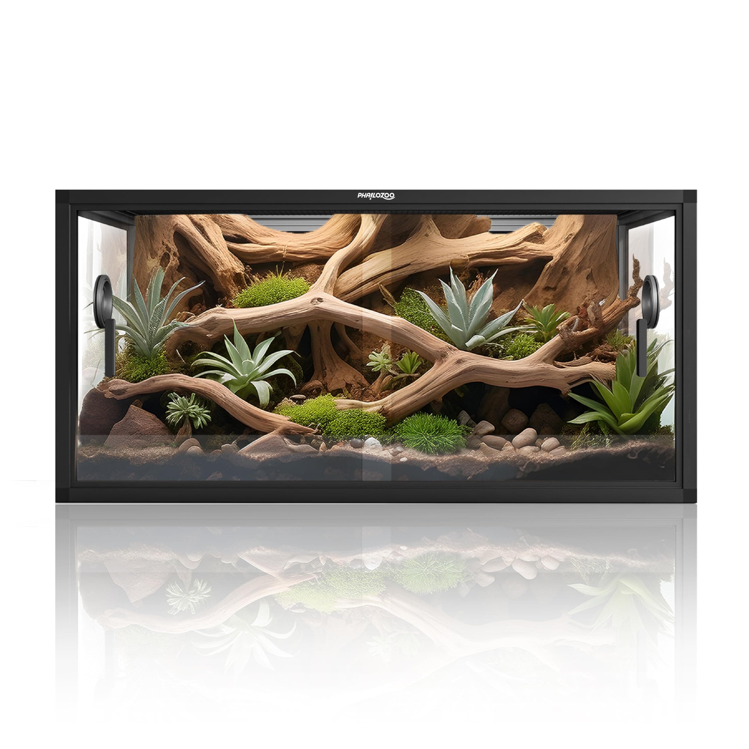 50 Gallon Bearded Dragon Tank, Reptile Enclosure for Easy Maintenance, Front Opening Reptile Tank with Top Screen Ventilation & Glass Sliding Door 36''x18''x18''